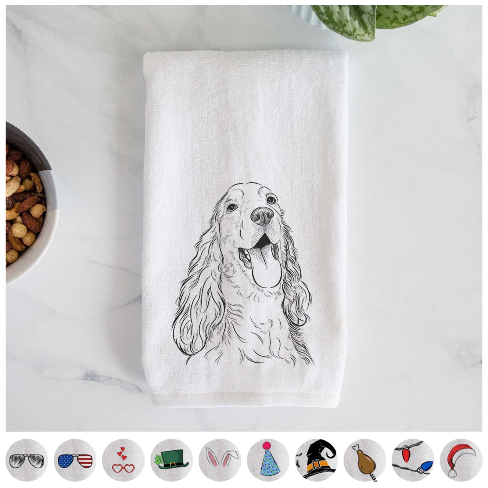 Happy Henry the English Cocker Spaniel Decorative Hand Towel