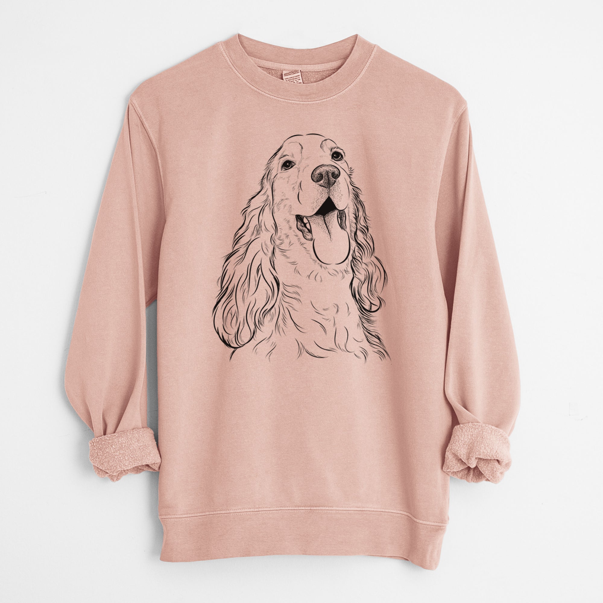 Bare Happy Henry the English Cocker Spaniel - Unisex Pigment Dyed Crew Sweatshirt