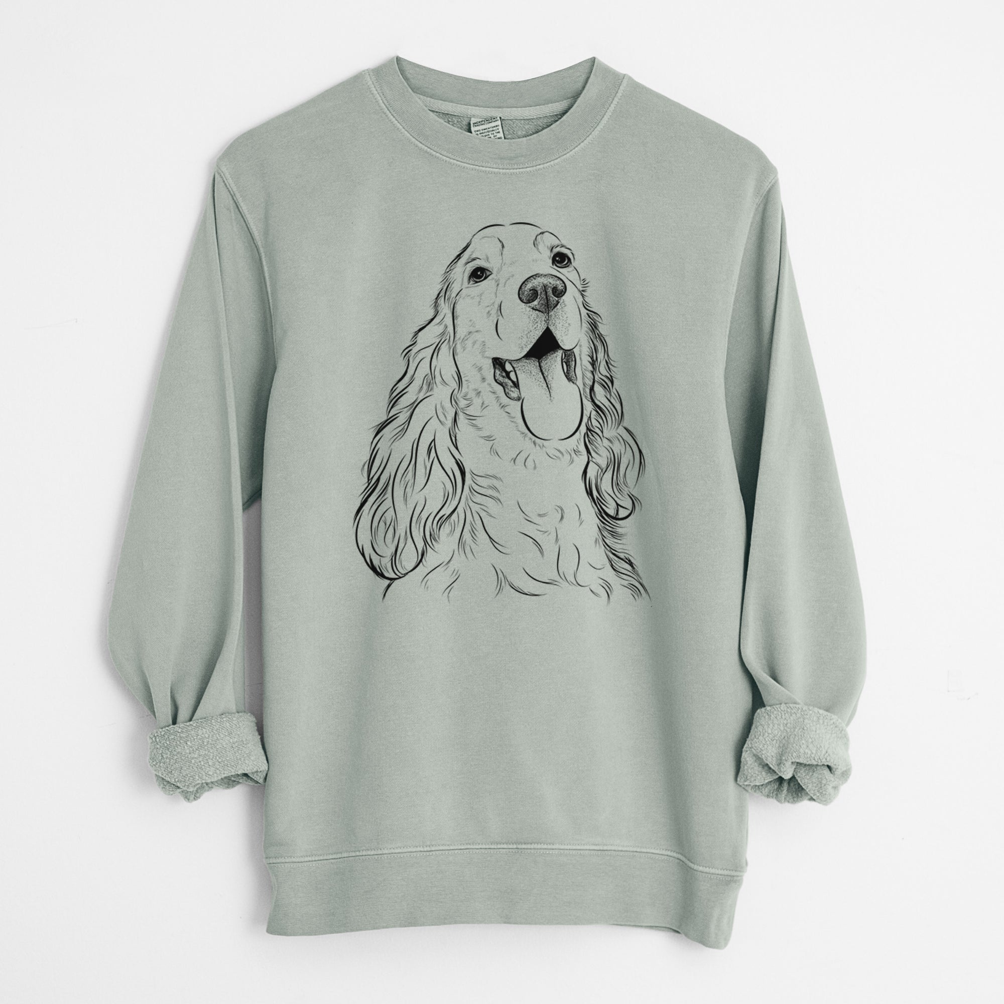 Bare Happy Henry the English Cocker Spaniel - Unisex Pigment Dyed Crew Sweatshirt