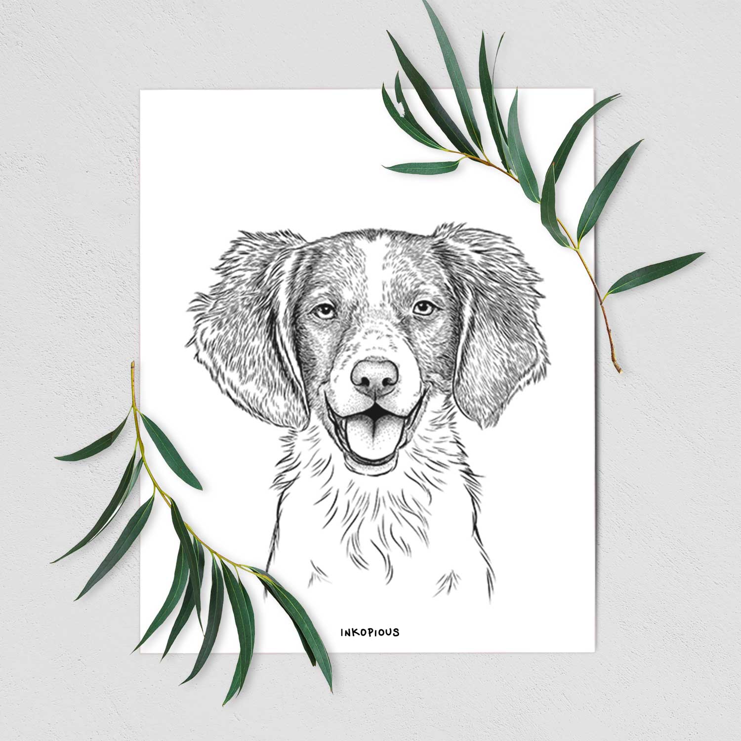 Happy Holly the Brittany Spaniel Art Print