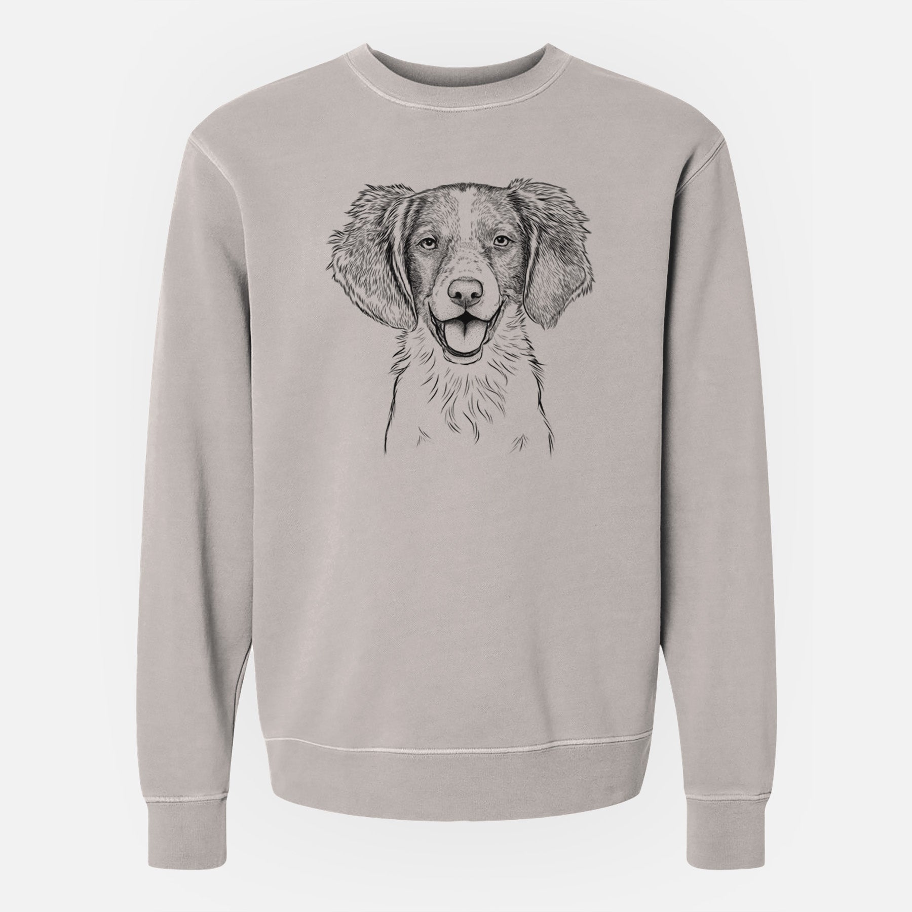 Bare Happy Holly the Brittany Spaniel - Unisex Pigment Dyed Crew Sweatshirt