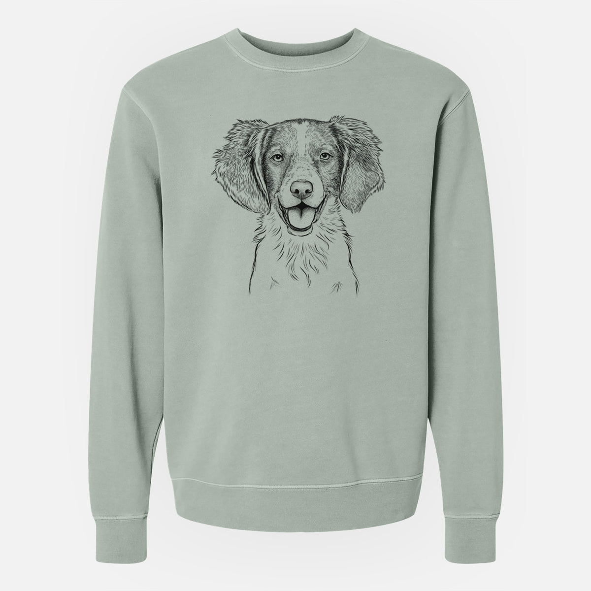 Bare Happy Holly the Brittany Spaniel - Unisex Pigment Dyed Crew Sweatshirt