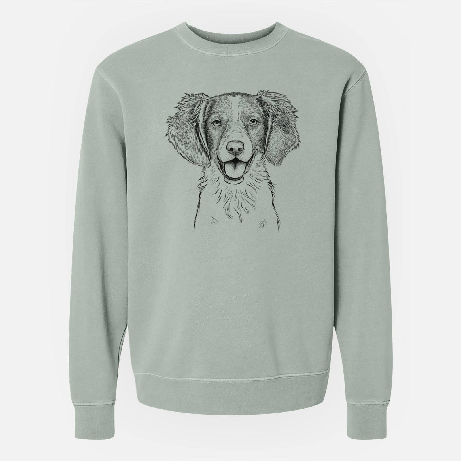 Bare Happy Holly the Brittany Spaniel - Unisex Pigment Dyed Crew Sweatshirt