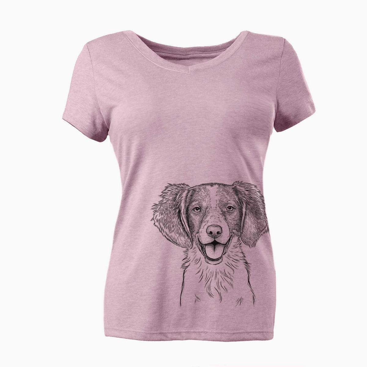 Bare Happy Holly the Brittany Spaniel - Women's V-neck Shirt