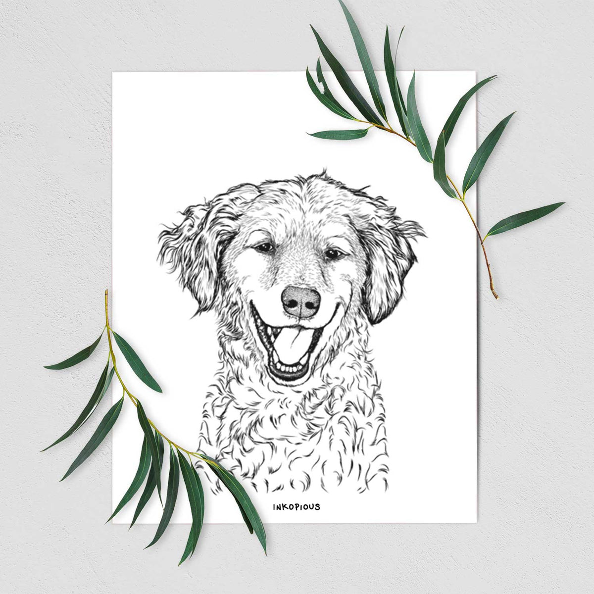 Happy Otis the Minature Goldendoodle Art Print