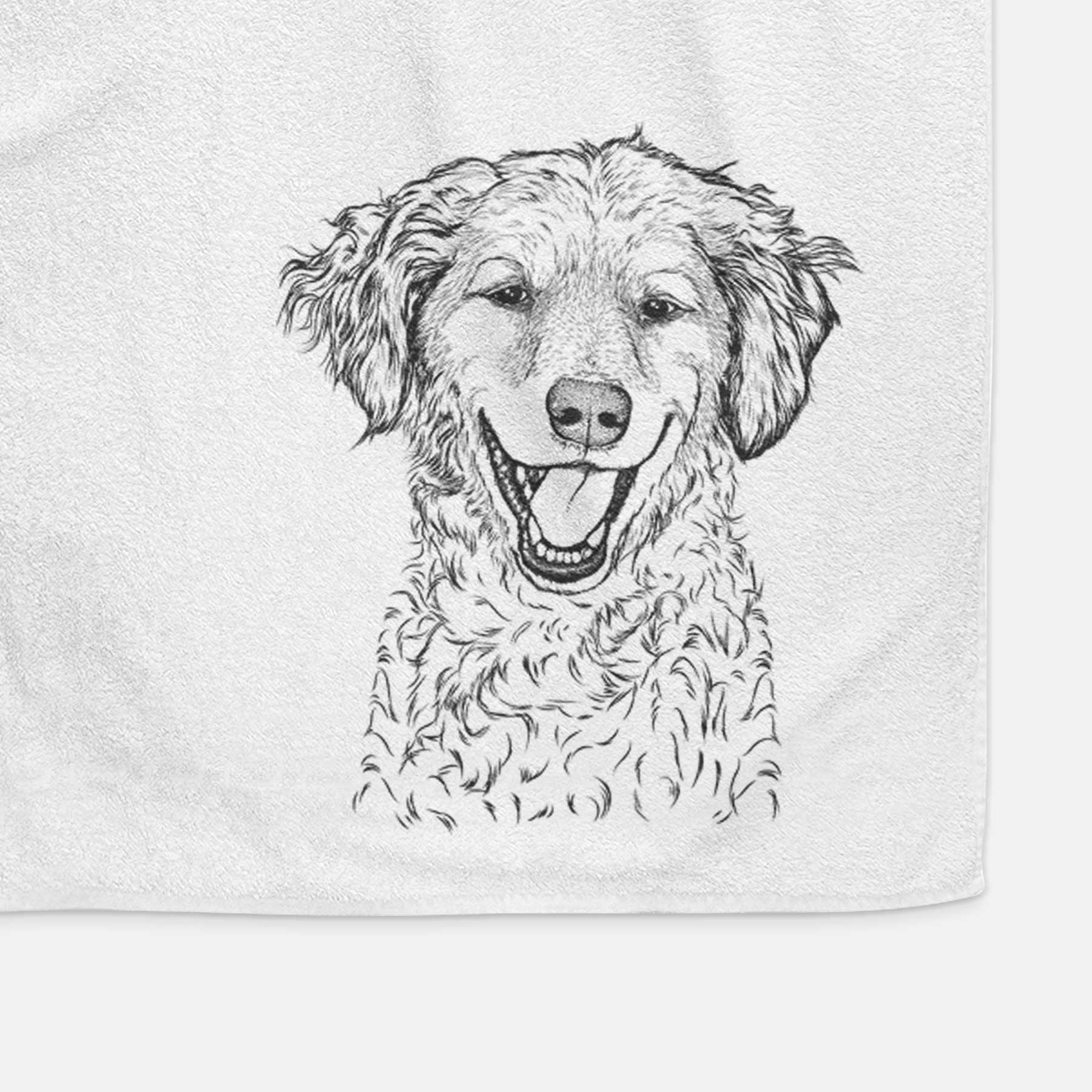 Happy Otis the Miniature Goldendoodle Decorative Hand Towel