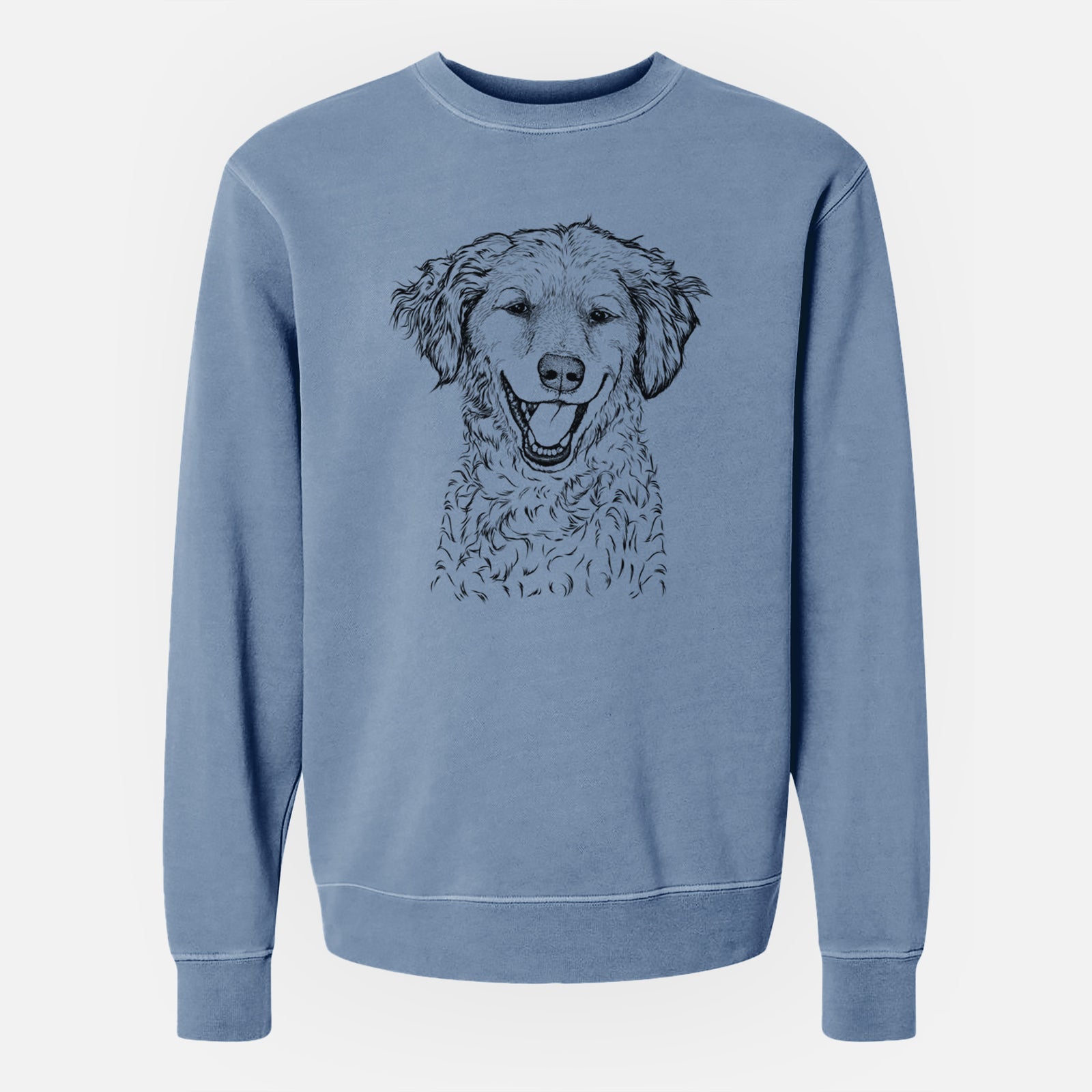 Bare Happy Otis the Miniature Goldendoodle - Unisex Pigment Dyed Crew Sweatshirt