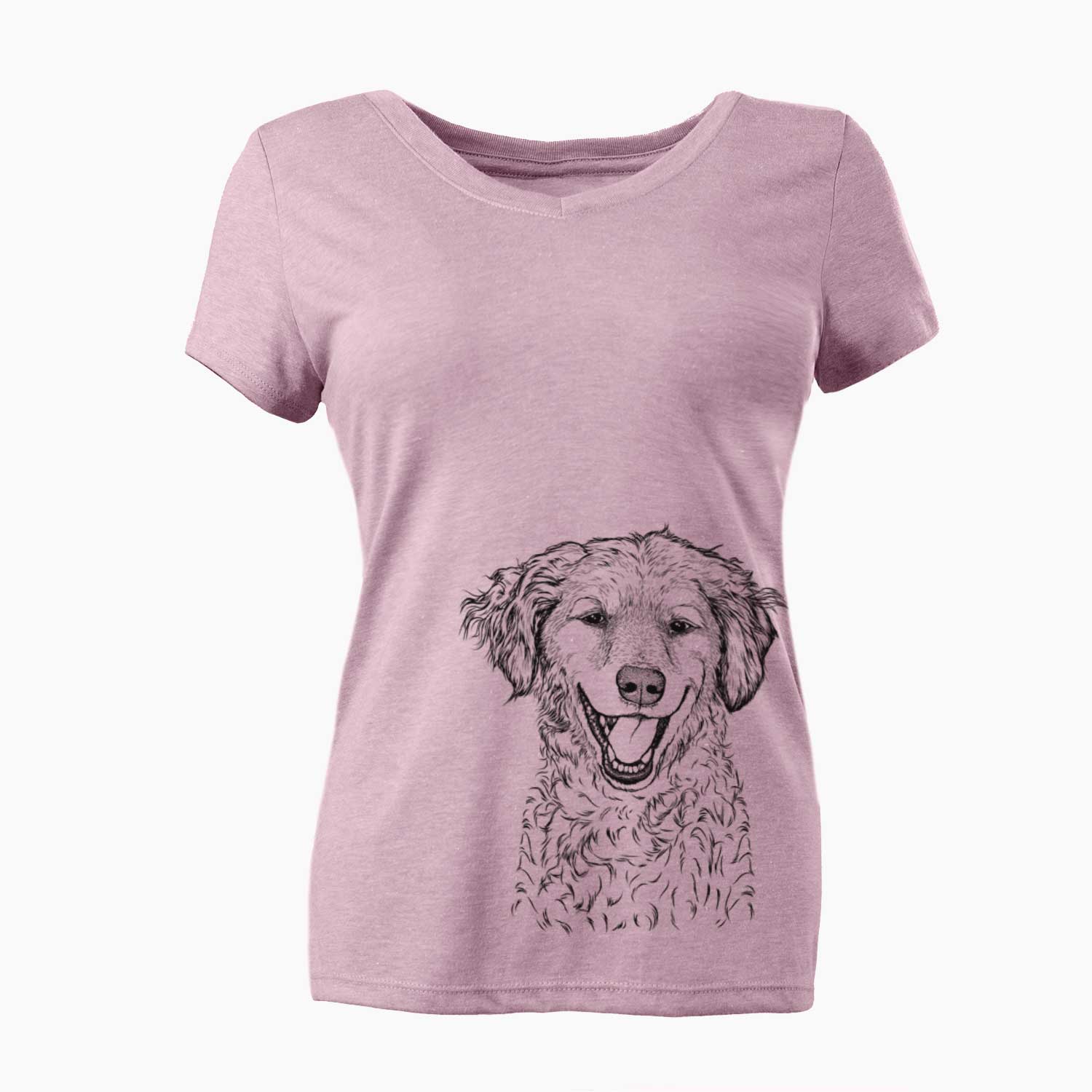 Bare Happy Otis the Miniature Goldendoodle - Women's V-neck Shirt