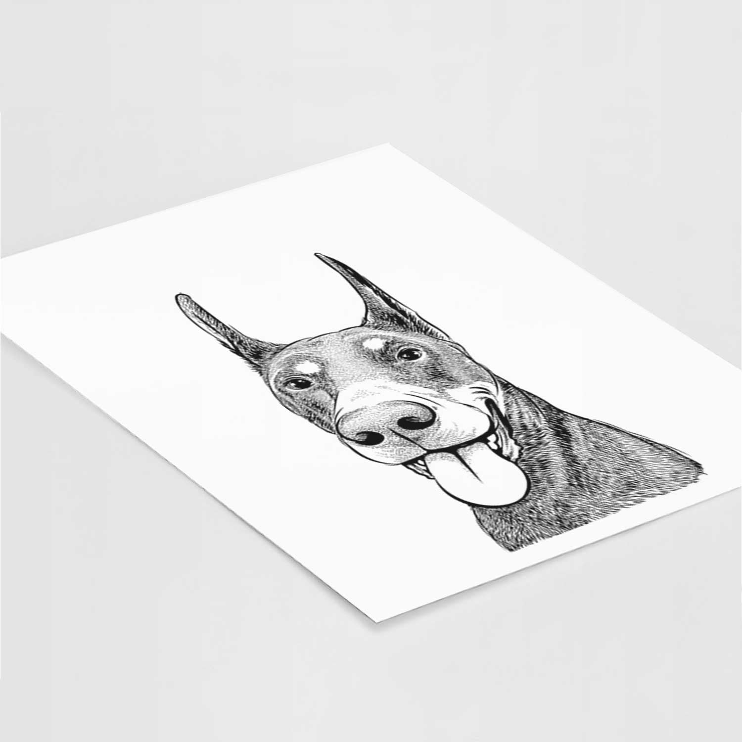 Happy Sunny the Doberman Pinscher Art Print