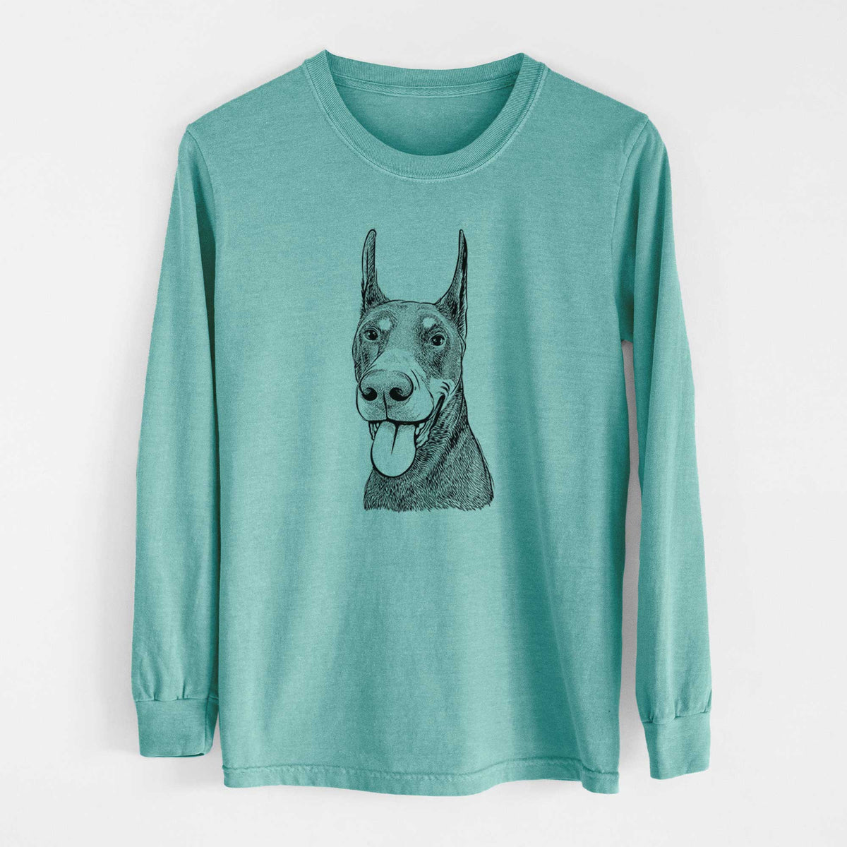 Bare Happy Sunny the Doberman Pinscher - Heavyweight 100% Cotton Long Sleeve