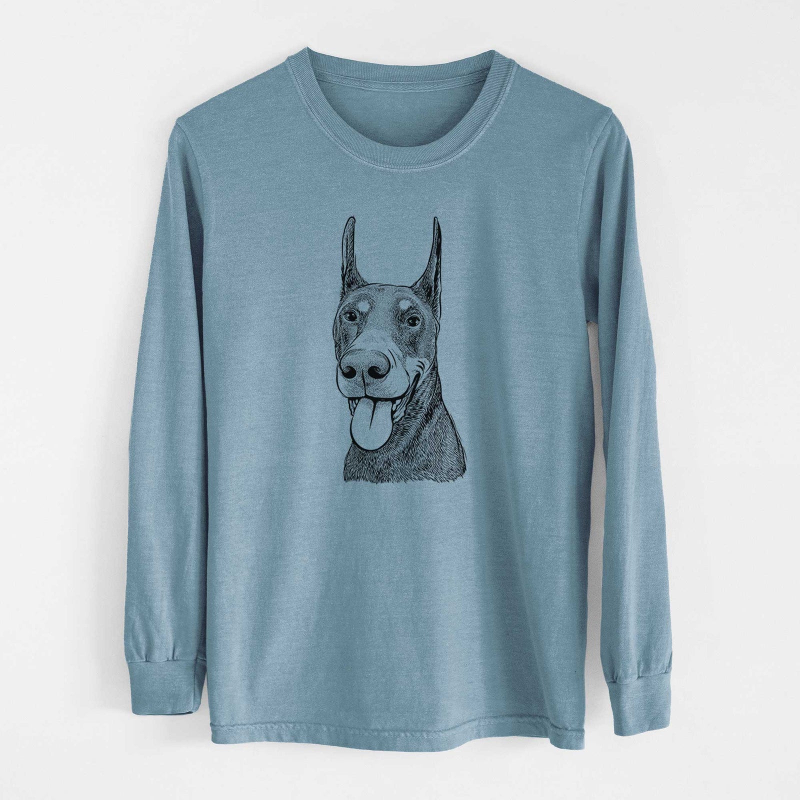Bare Happy Sunny the Doberman Pinscher - Heavyweight 100% Cotton Long Sleeve