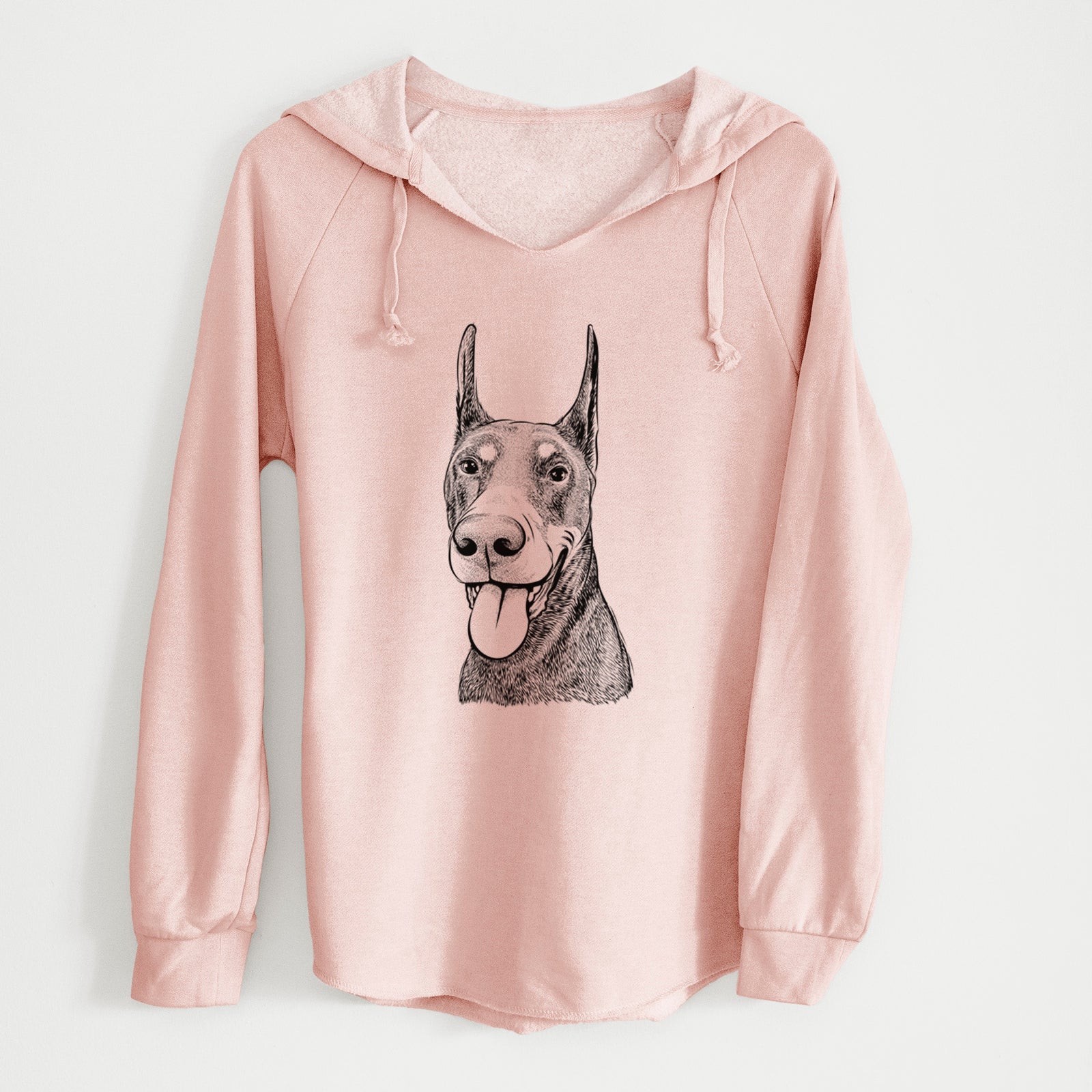 Bare Happy Sunny the Doberman Pinscher - Cali Wave Hooded Sweatshirt