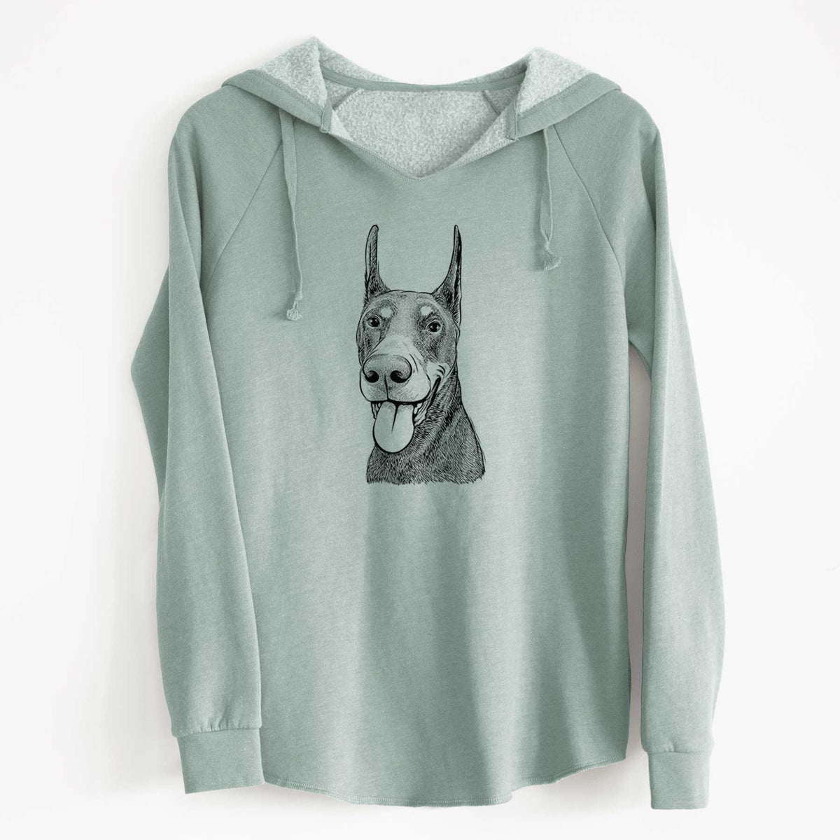 Bare Happy Sunny the Doberman Pinscher - Cali Wave Hooded Sweatshirt