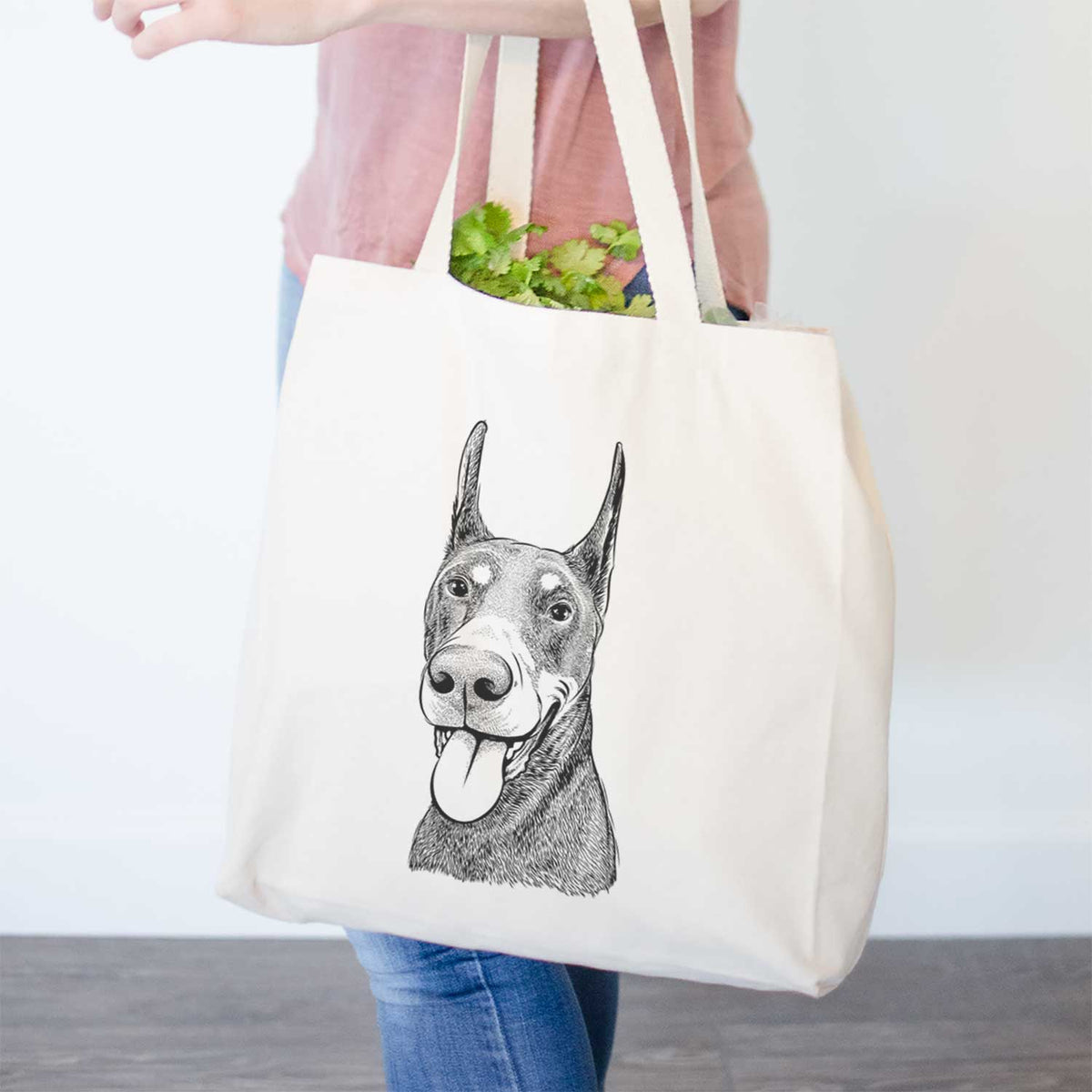 Happy Sunny the Doberman Pinscher - Tote Bag