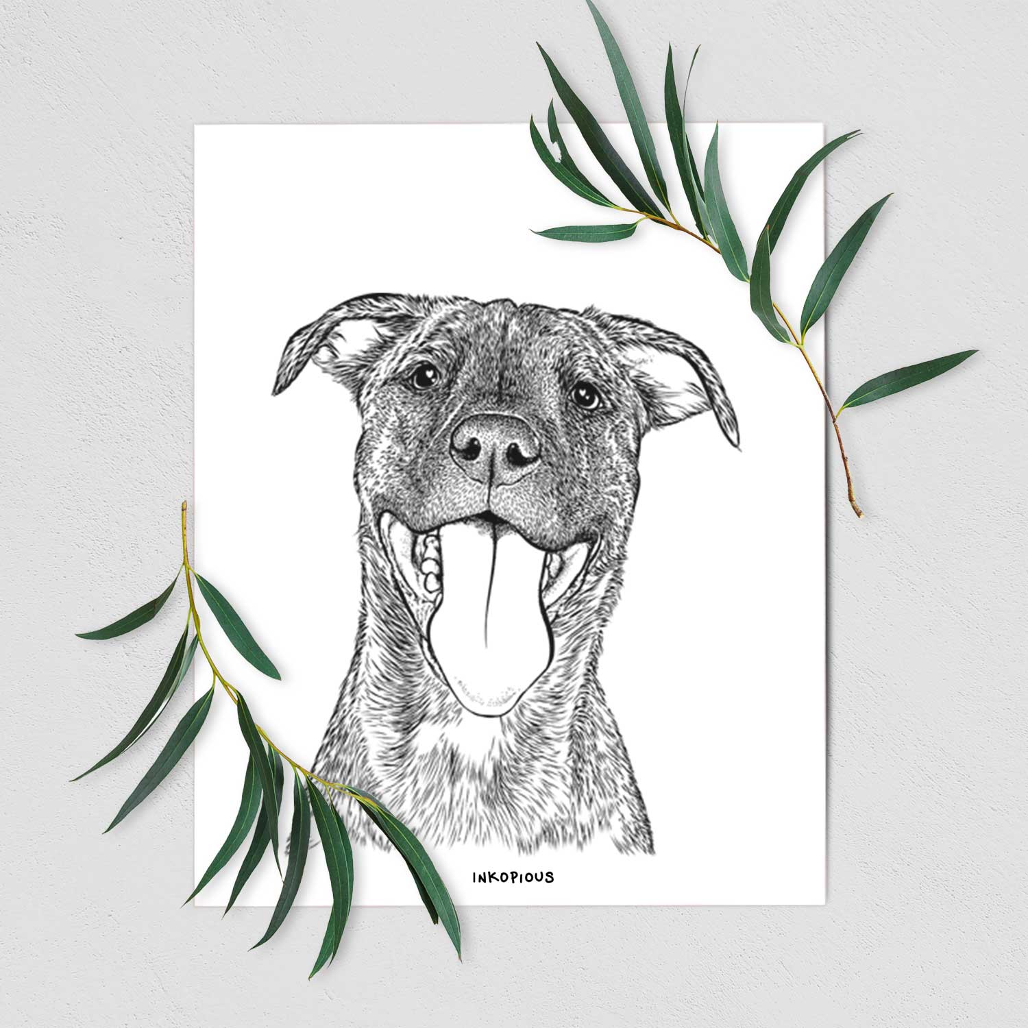 Harley the Pitbull Mix Art Print