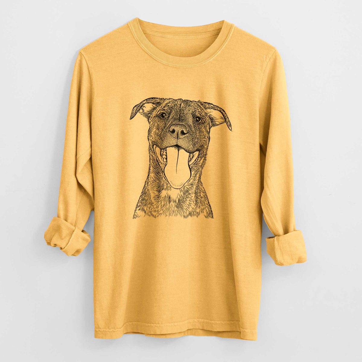Bare Harley the Pitbull Mix - Heavyweight 100% Cotton Long Sleeve