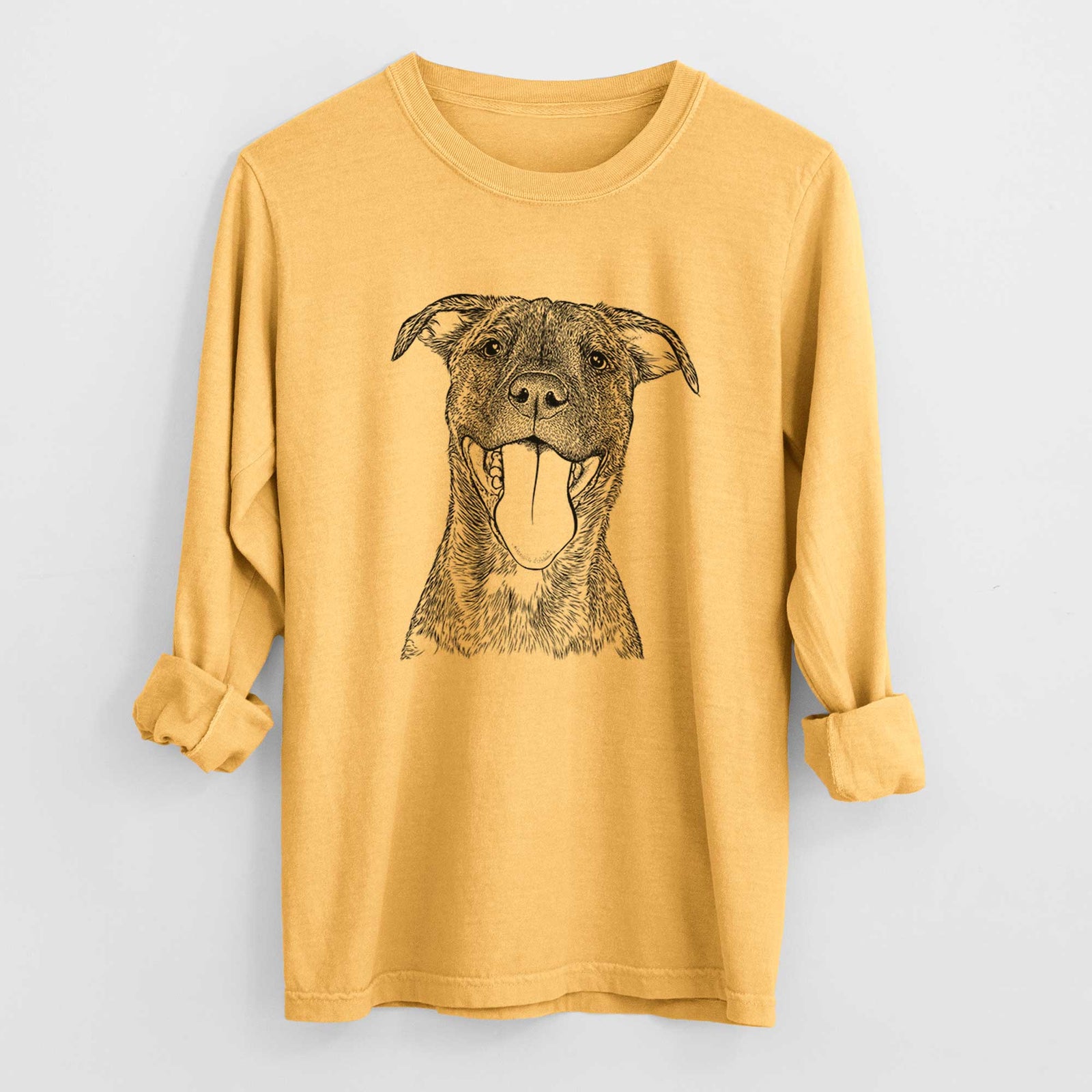 Bare Harley the Pitbull Mix - Heavyweight 100% Cotton Long Sleeve