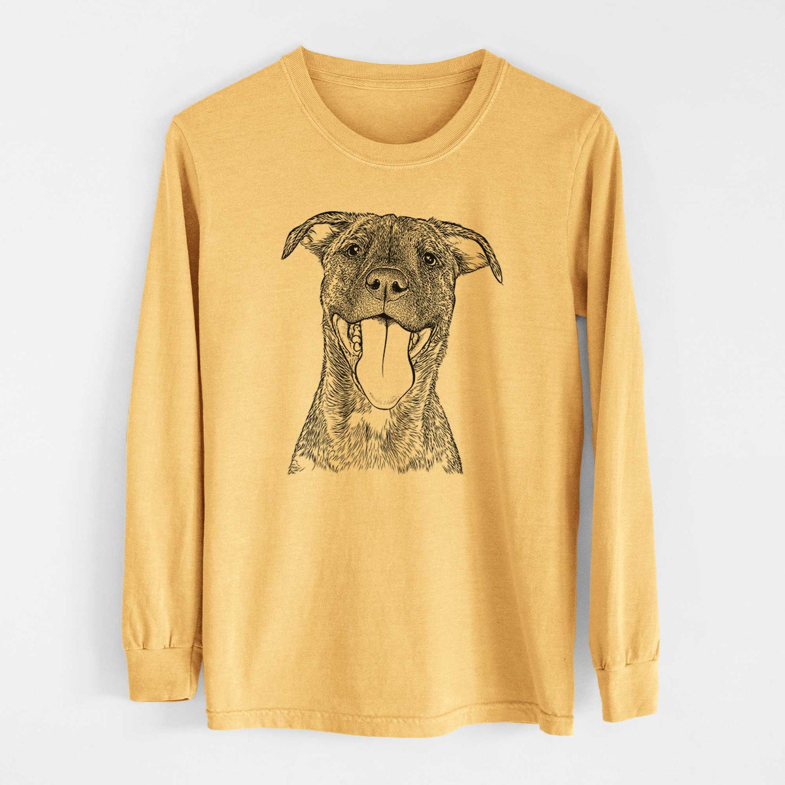 Bare Harley the Pitbull Mix - Heavyweight 100% Cotton Long Sleeve