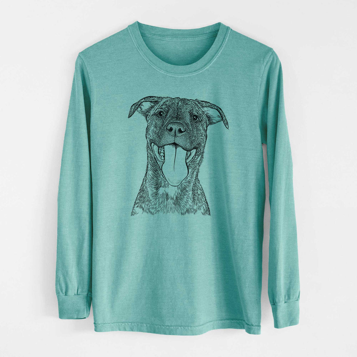 Bare Harley the Pitbull Mix - Heavyweight 100% Cotton Long Sleeve