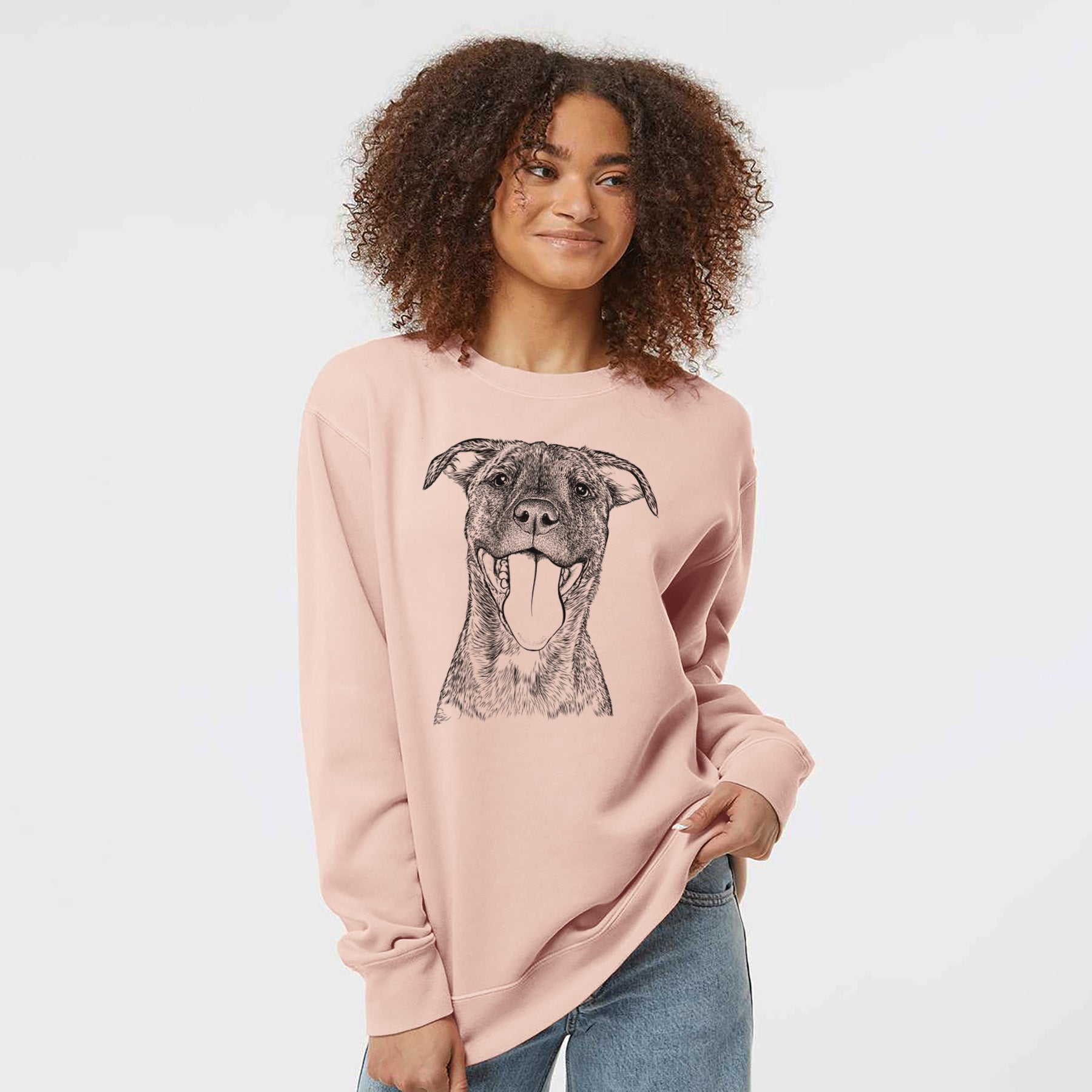 Bare Harley the Pitbull Mix - Unisex Pigment Dyed Crew Sweatshirt