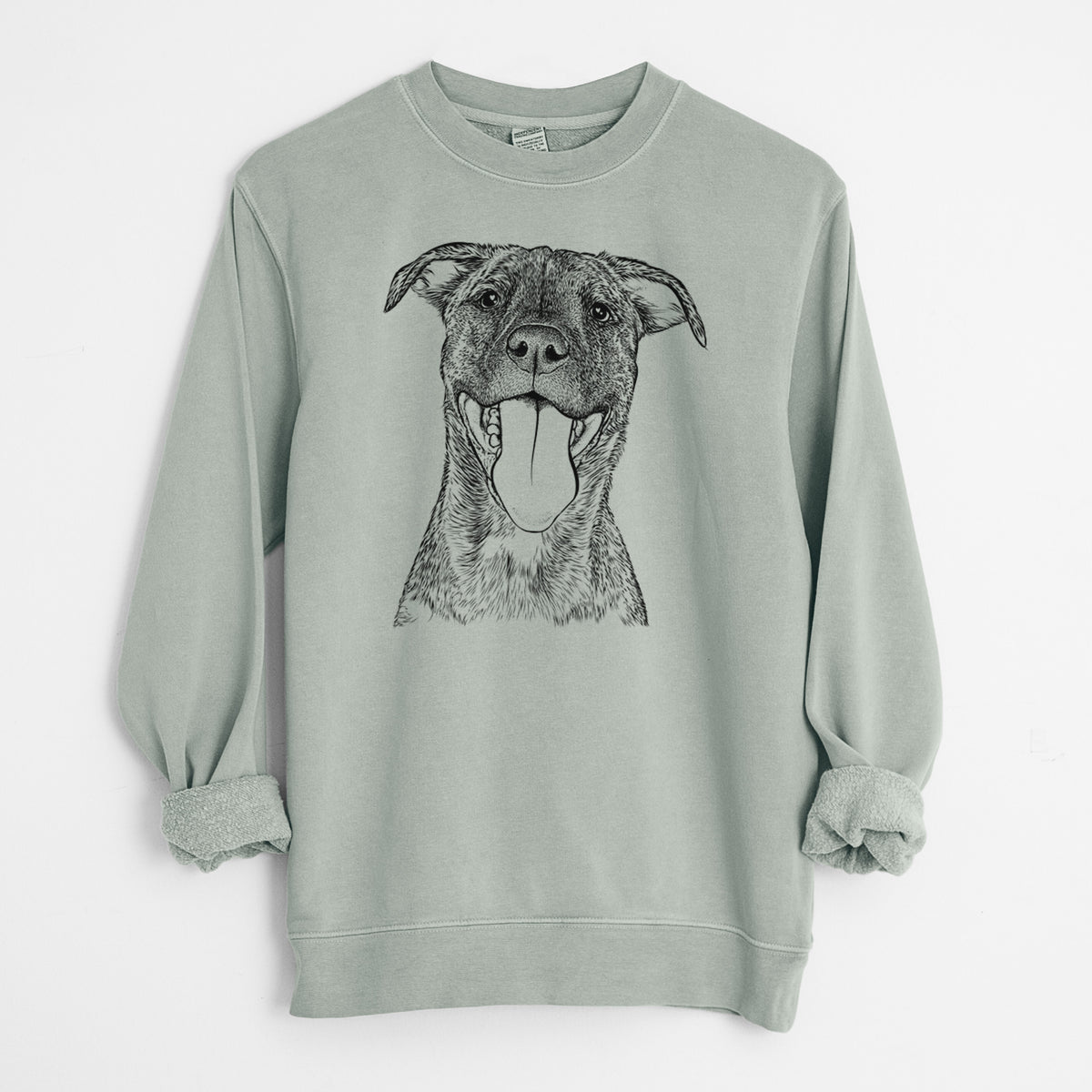 Bare Harley the Pitbull Mix - Unisex Pigment Dyed Crew Sweatshirt