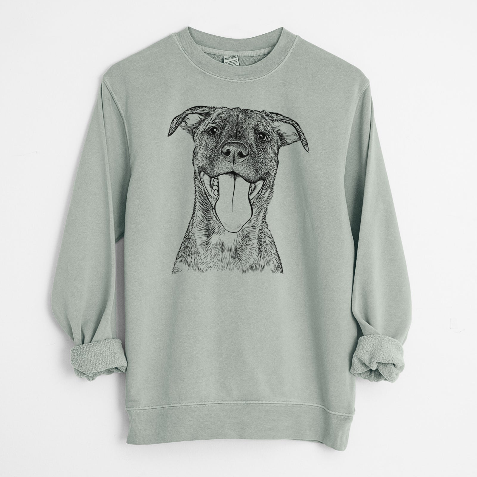 Bare Harley the Pitbull Mix - Unisex Pigment Dyed Crew Sweatshirt
