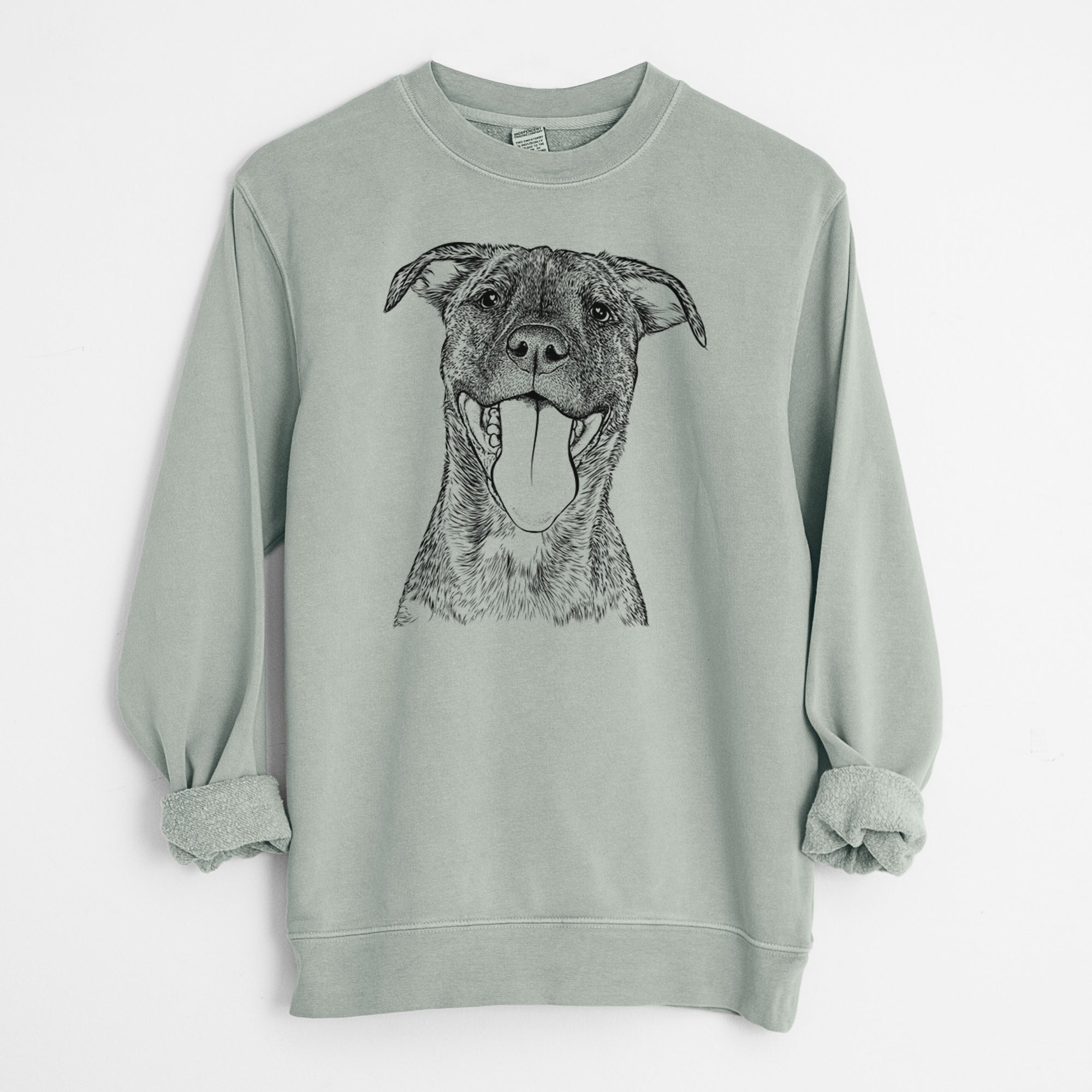 Bare Harley the Pitbull Mix - Unisex Pigment Dyed Crew Sweatshirt