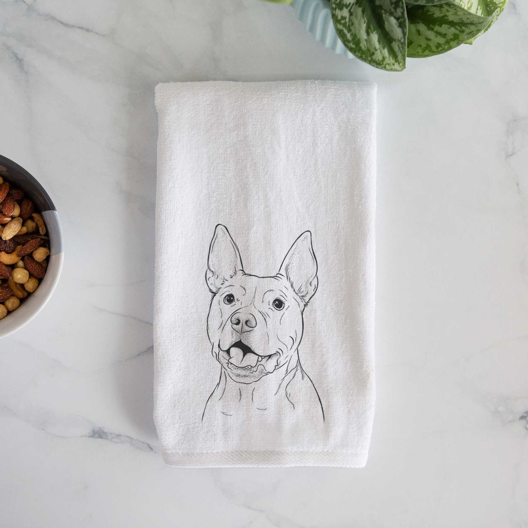 Harley the Pitbull Decorative Hand Towel