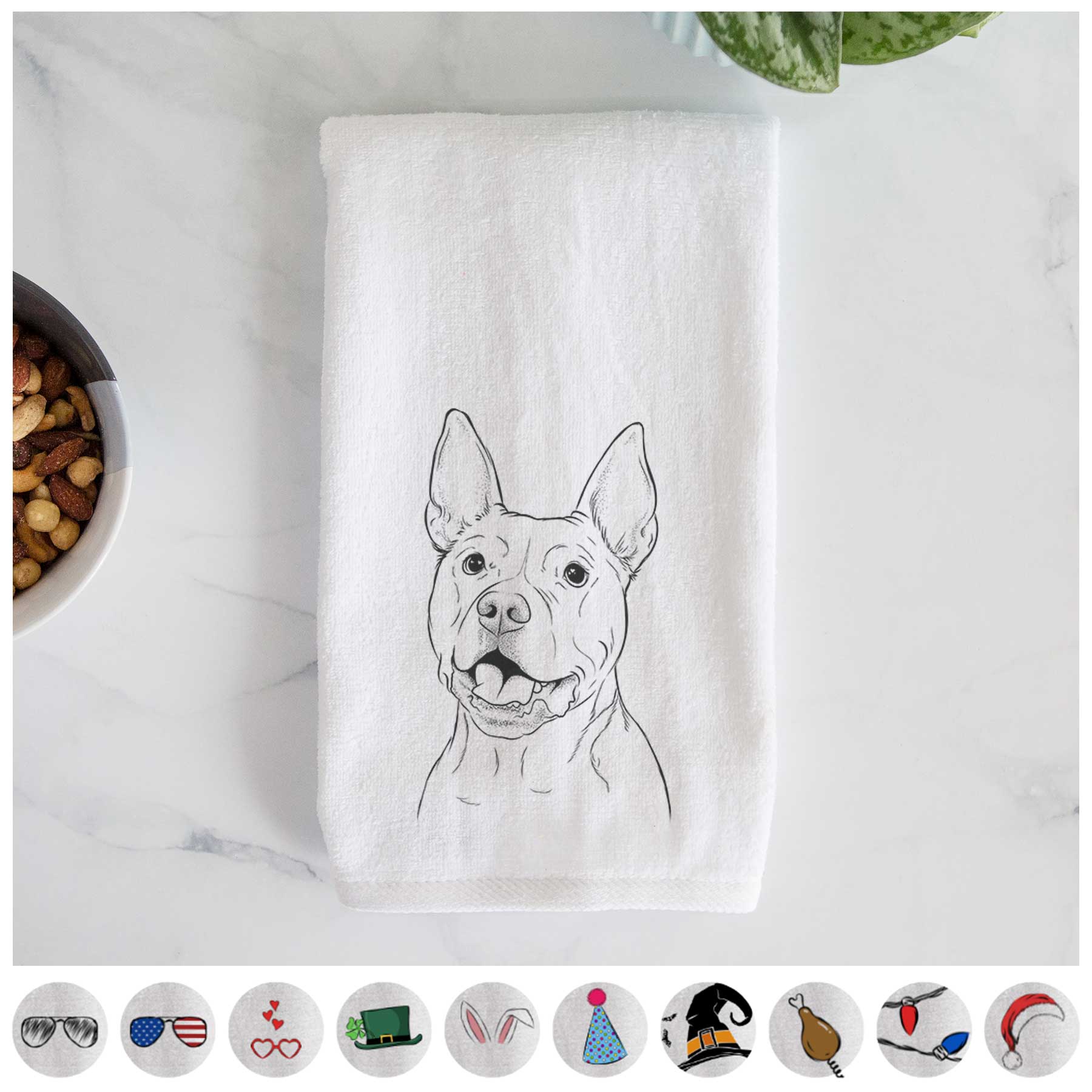 Harley the Pitbull Decorative Hand Towel