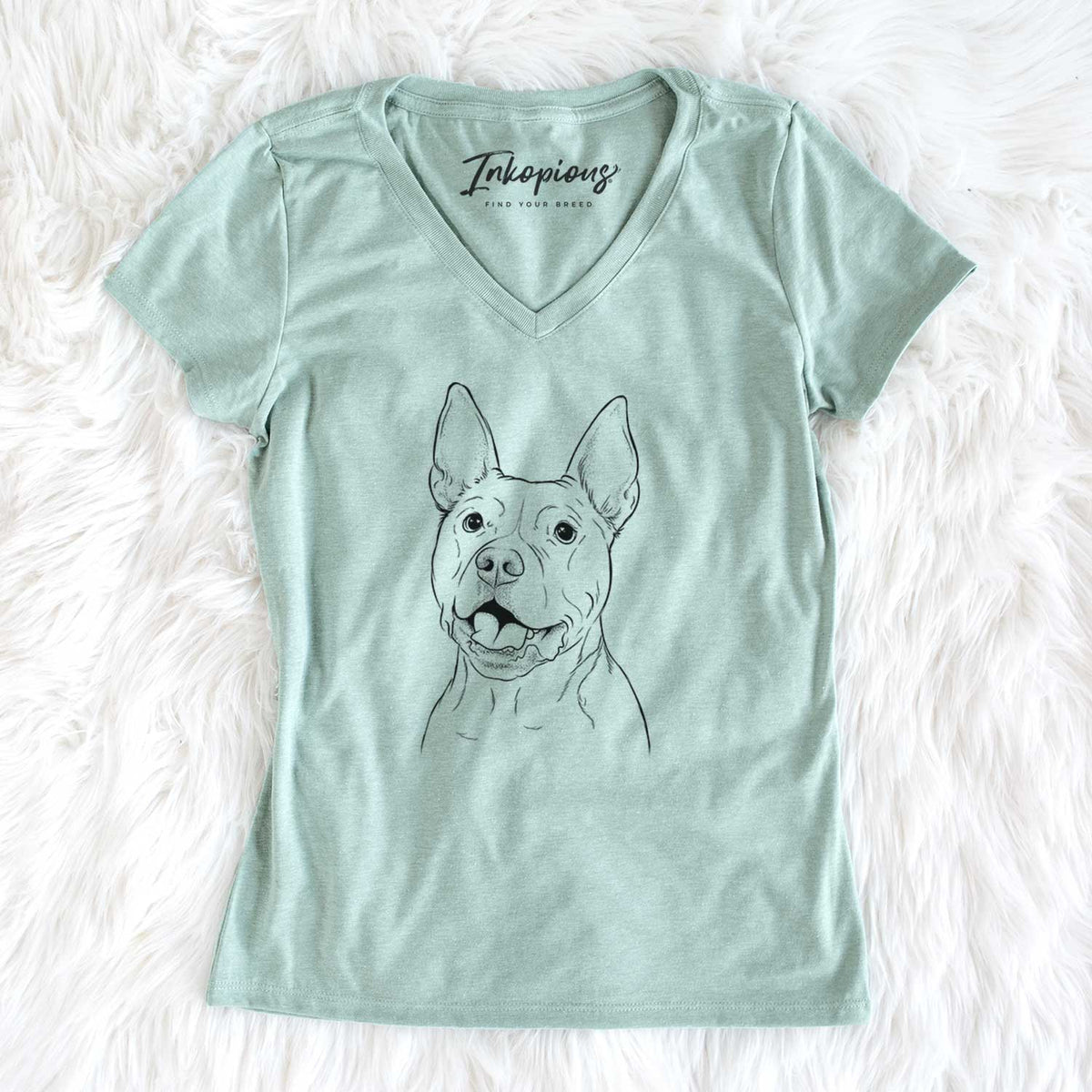 Bare Harley the Pitbull - Women&#39;s V-neck Shirt