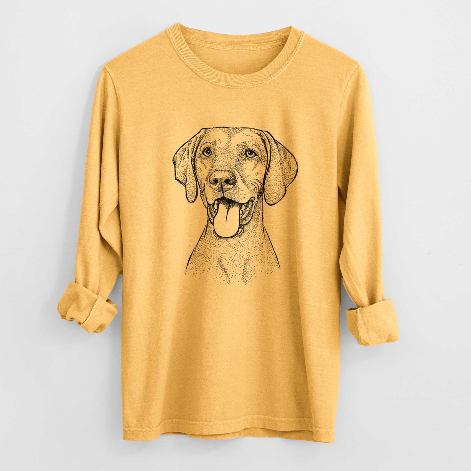 Bare Harper the Vizsla - Heavyweight 100% Cotton Long Sleeve