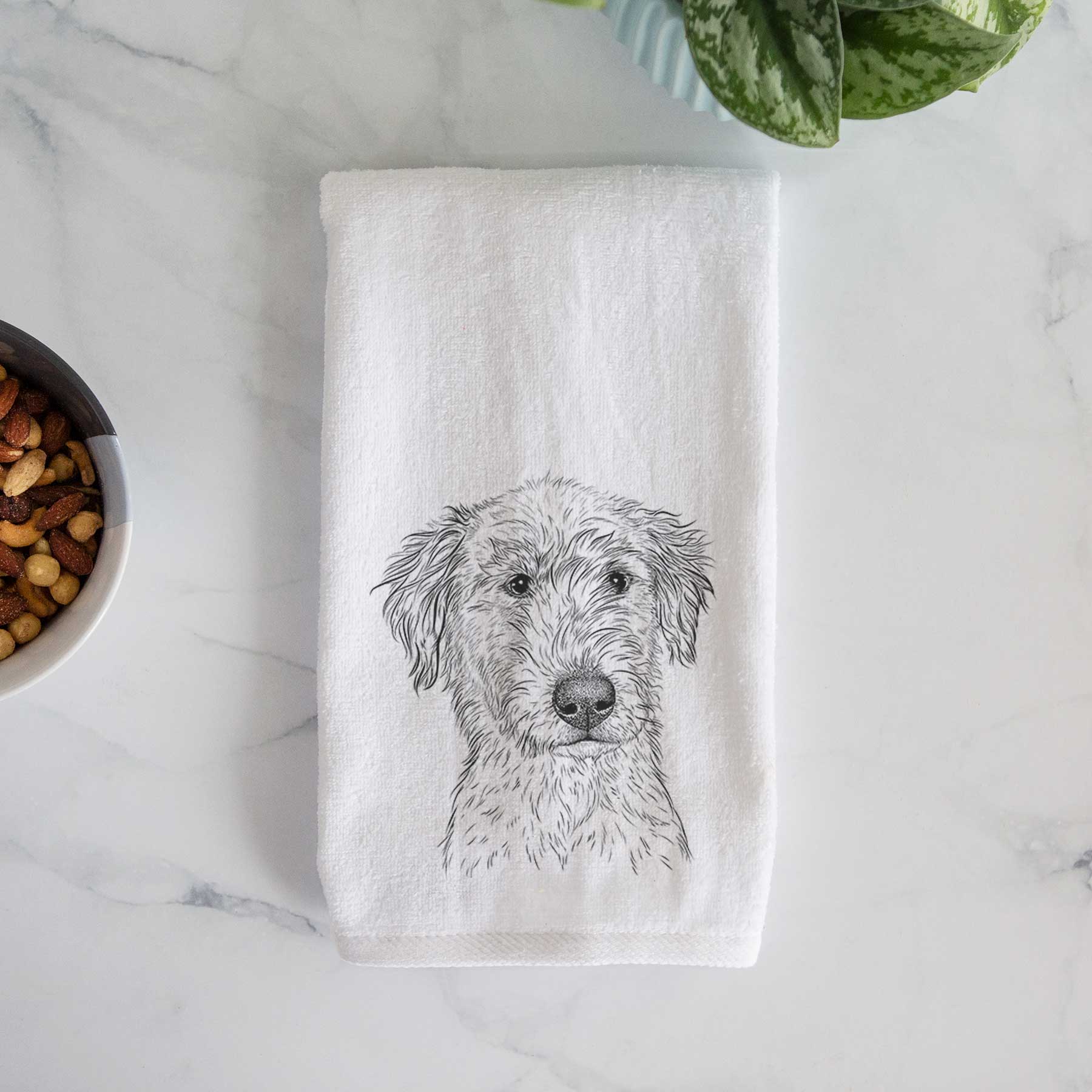 Harry the Mixed Breed Puppy Decorative Hand Towel