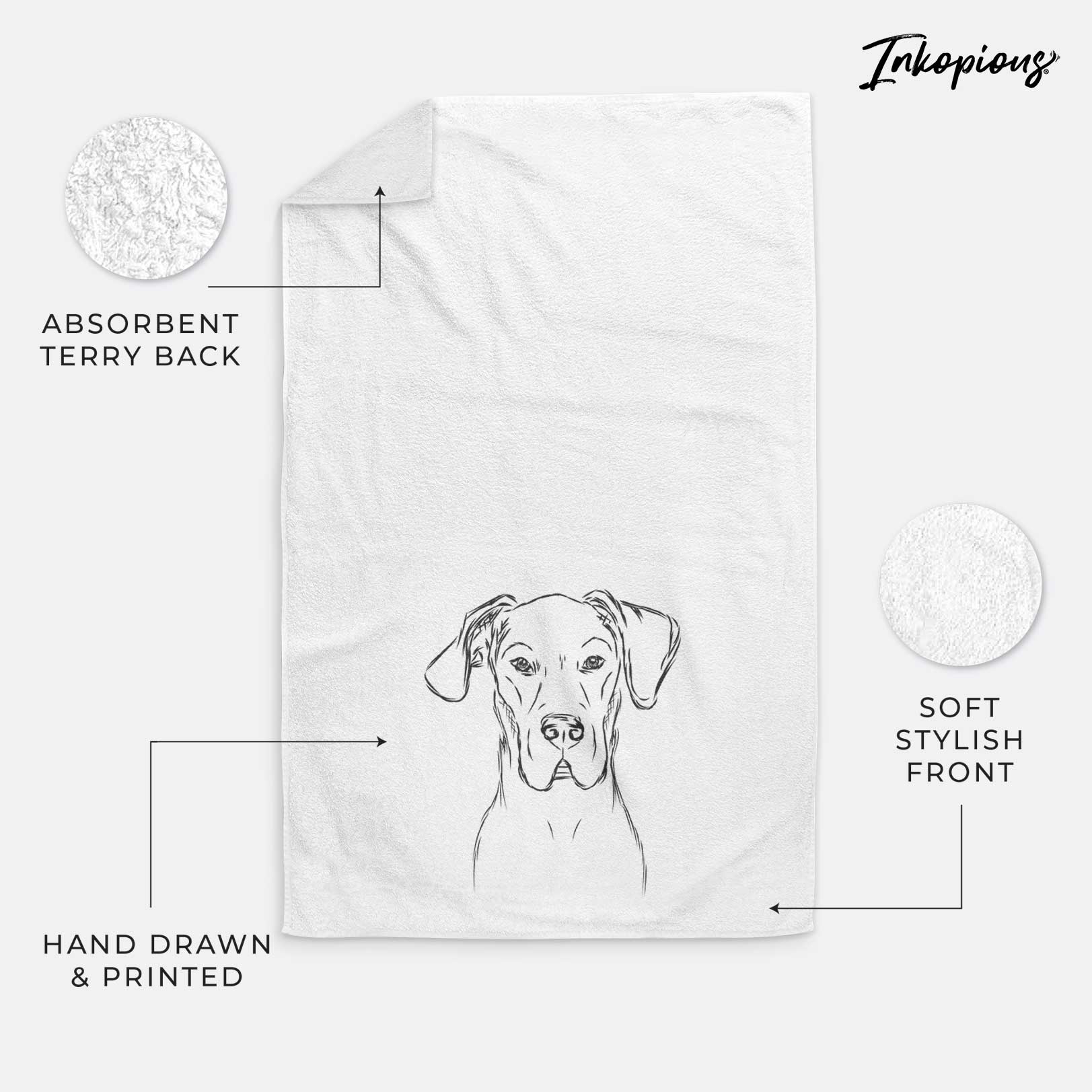 Harvey the Great Dane Decorative Hand Towel