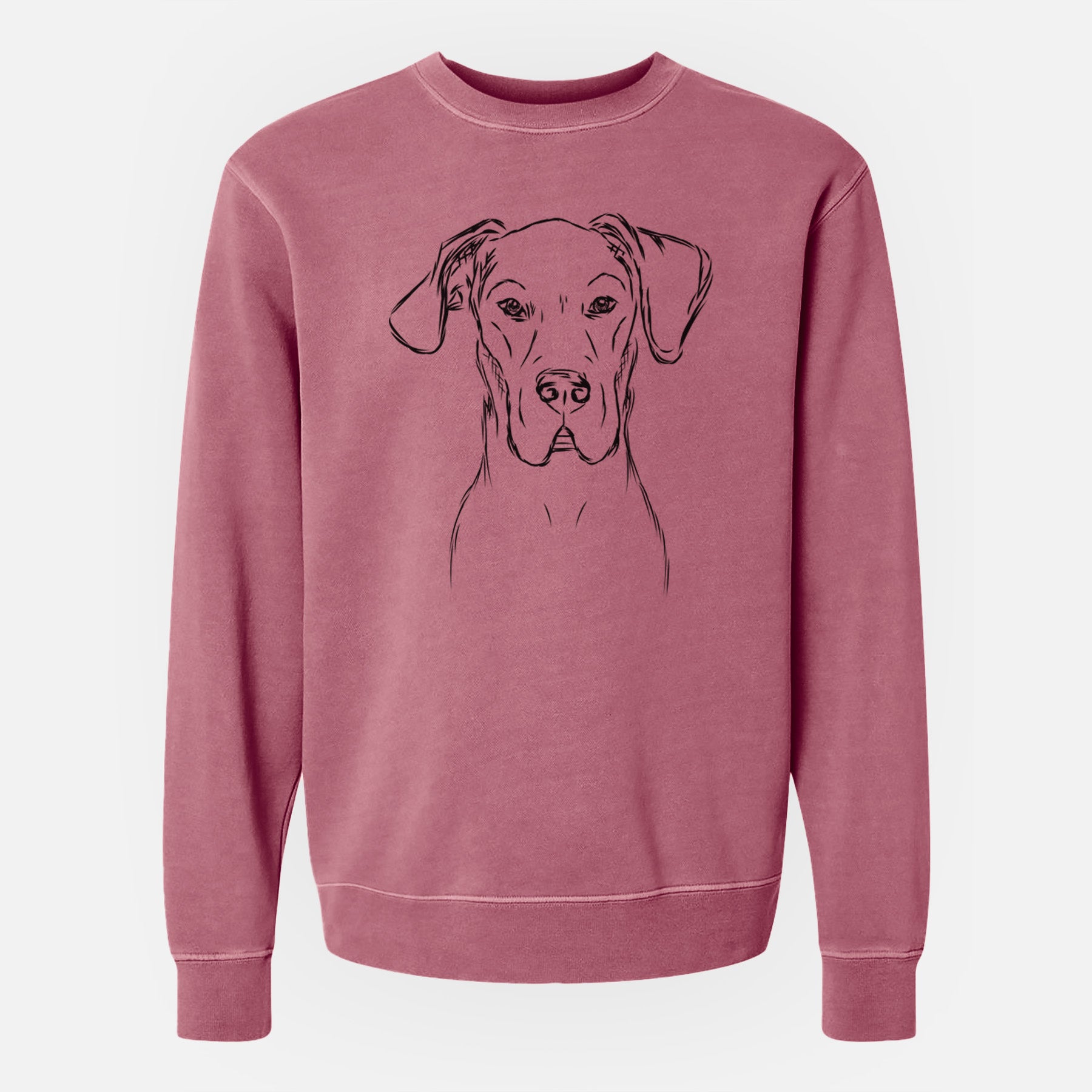 Bare Harvey the Great Dane - Unisex Pigment Dyed Crew Sweatshirt