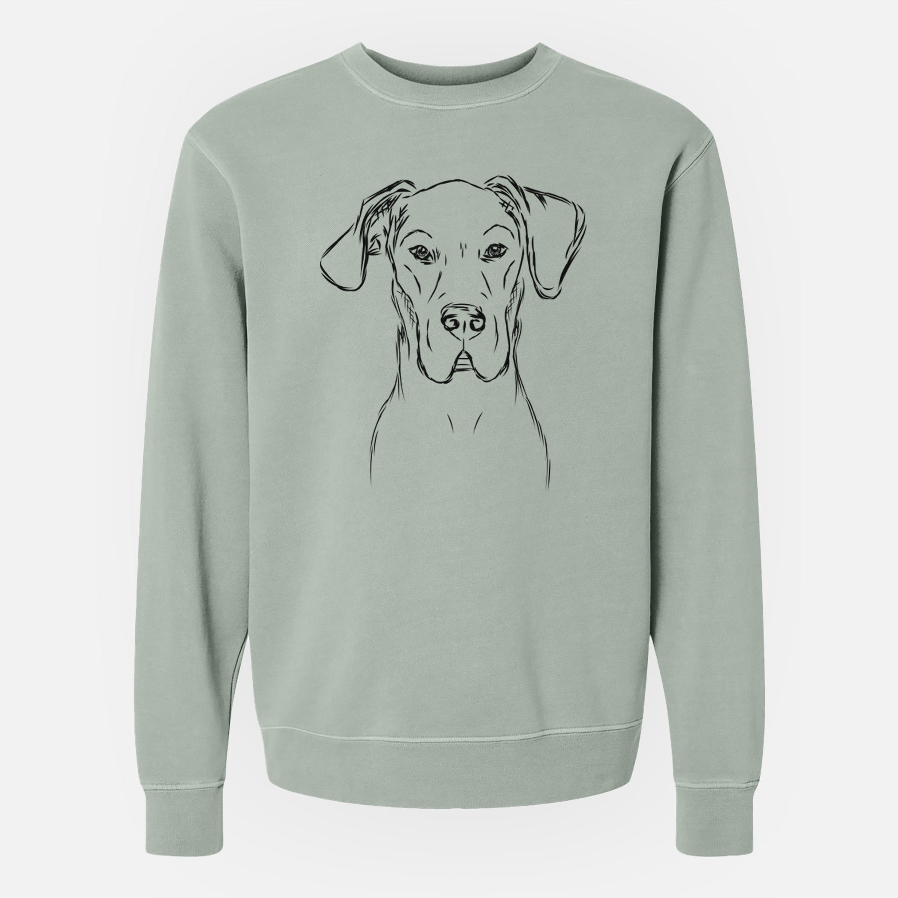 Bare Harvey the Great Dane - Unisex Pigment Dyed Crew Sweatshirt