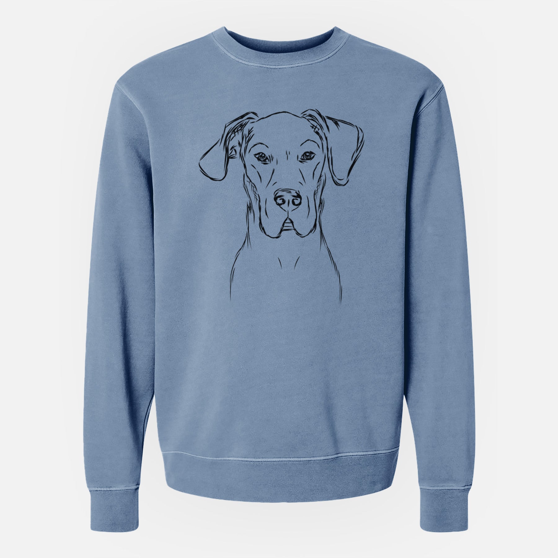 Bare Harvey the Great Dane - Unisex Pigment Dyed Crew Sweatshirt