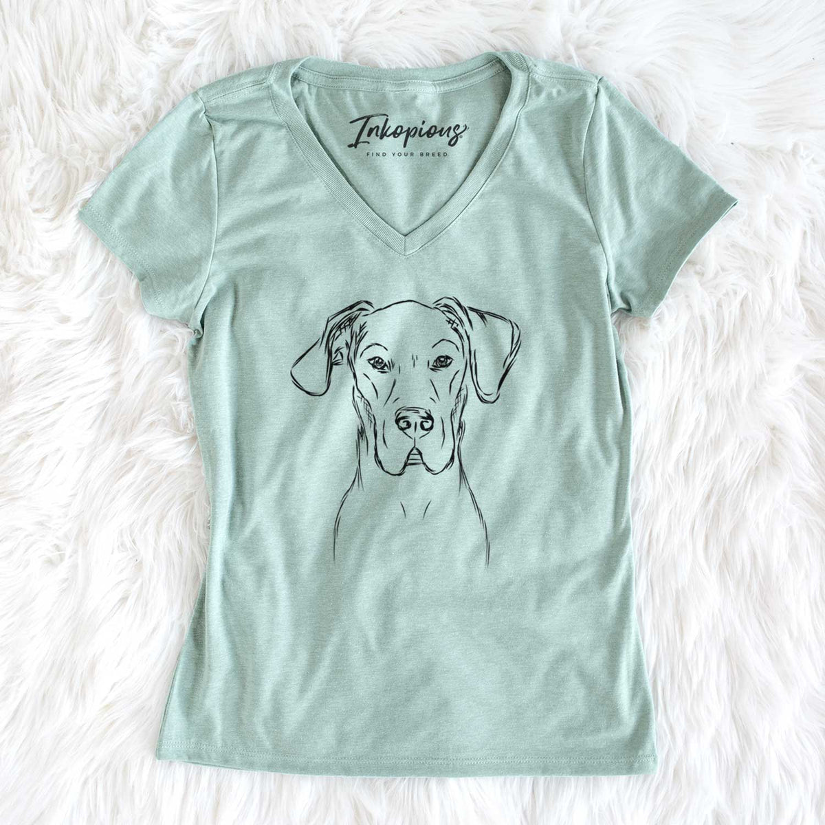 Bare Harvey the Great Dane - Women&#39;s V-neck Shirt