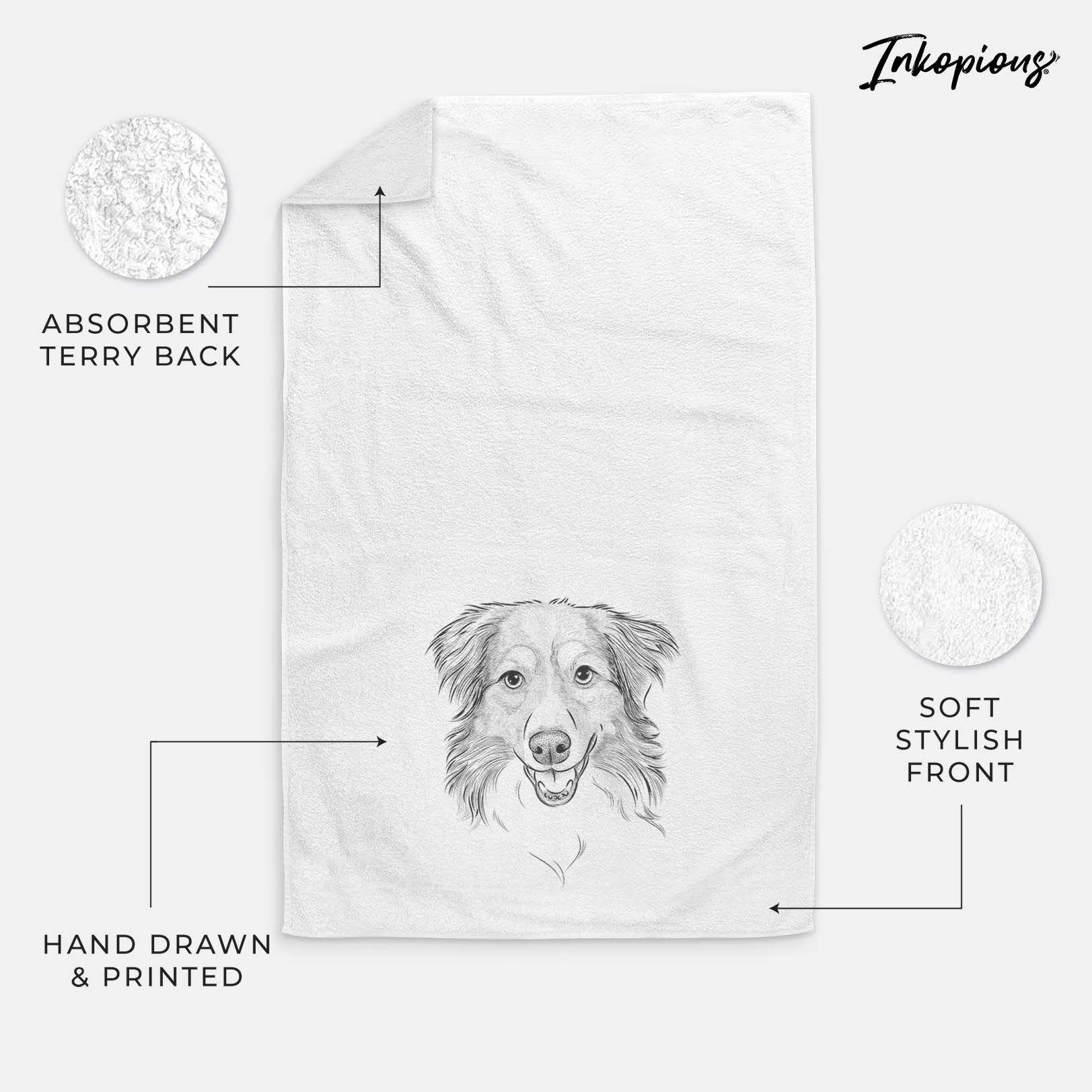 Hattie the Australian Shepherd Decorative Hand Towel