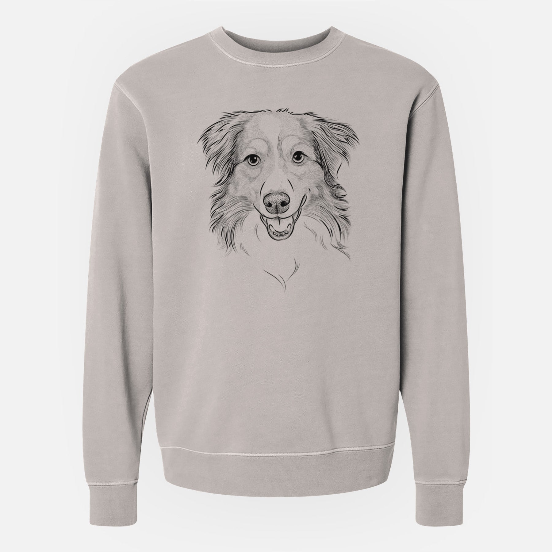 Bare Hattie the Australian Shepherd - Unisex Pigment Dyed Crew Sweatshirt