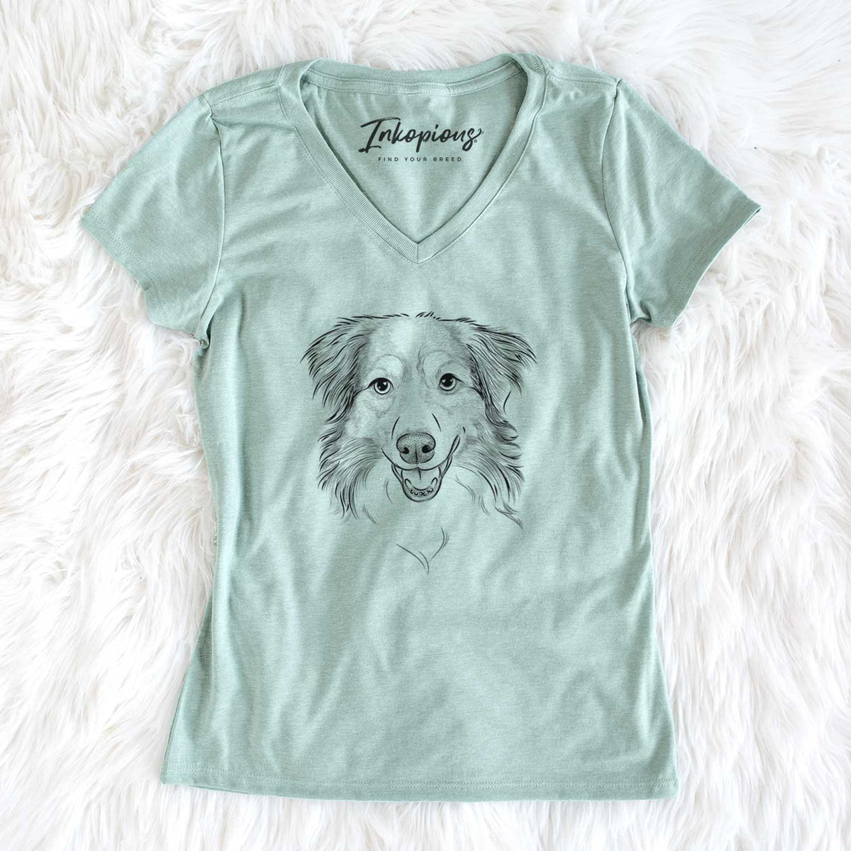 Bare Hattie the Australian Shepherd - Women&#39;s V-neck Shirt