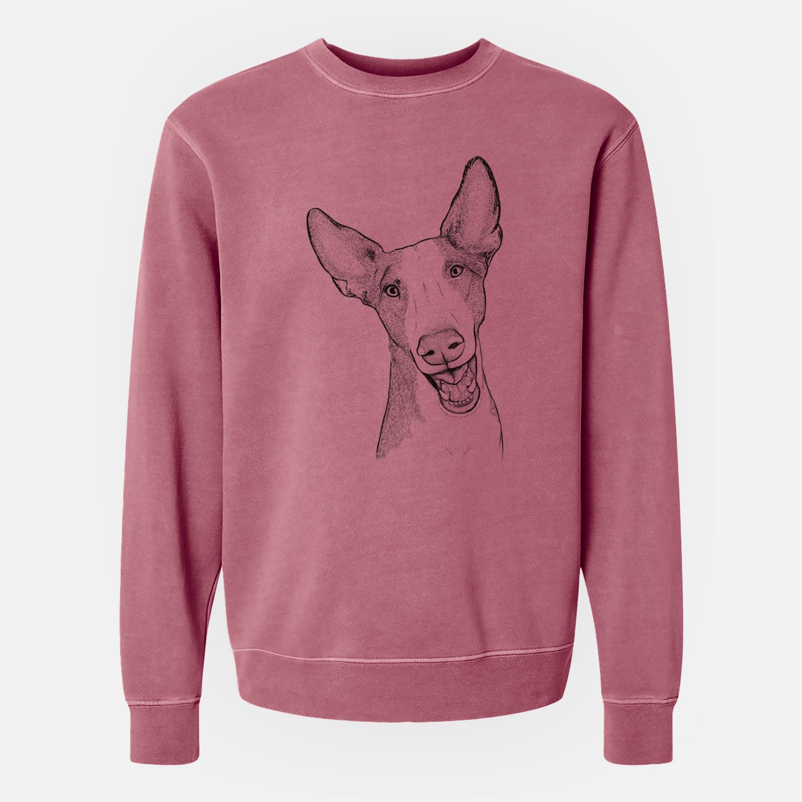 Bare Havok the Ibizan Hound - Unisex Pigment Dyed Crew Sweatshirt