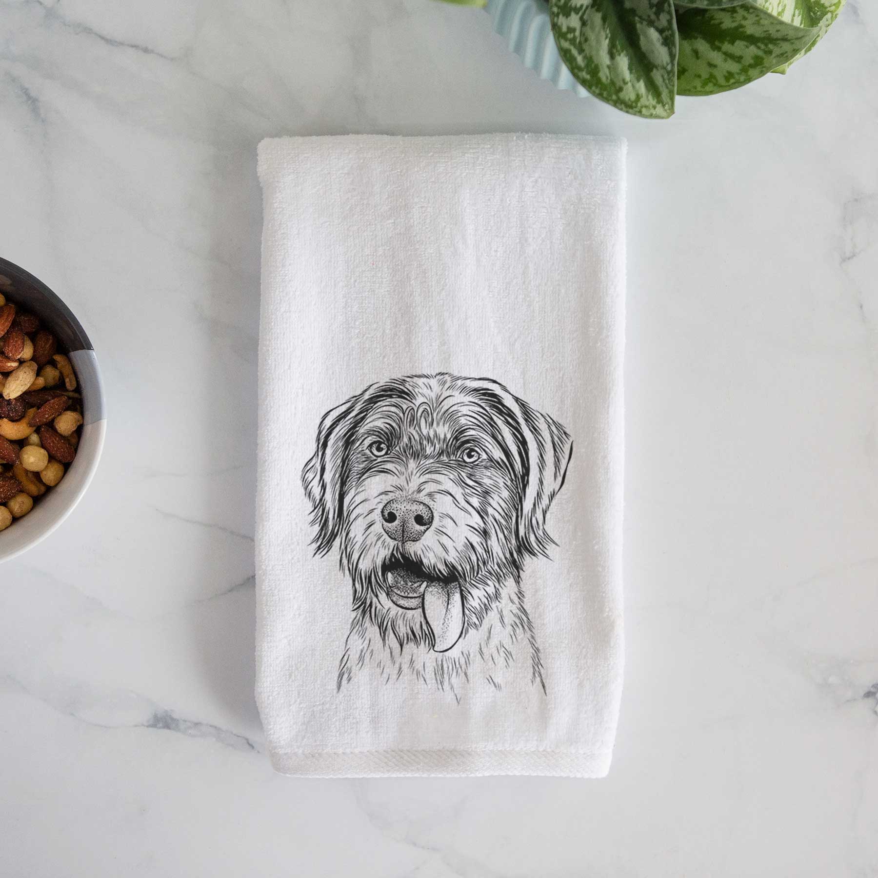 Hazel the German Wirehaired Pointer Mix Decorative Hand Towel