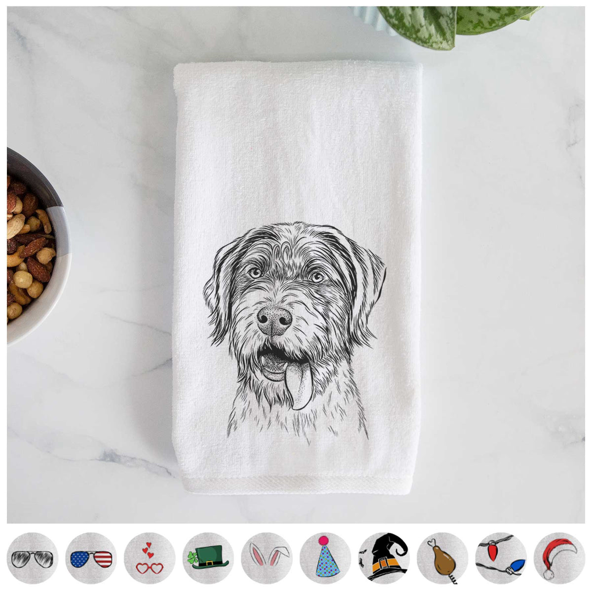 Hazel the German Wirehaired Pointer Mix Decorative Hand Towel