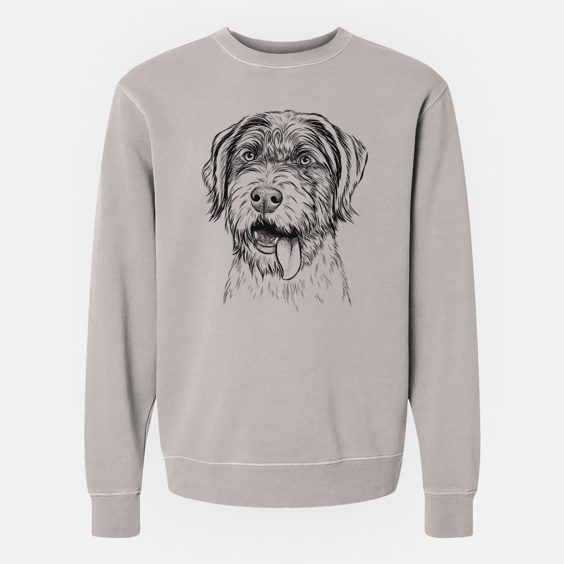 Bare Hazel the German Wirehaired Pointer Mix - Unisex Pigment Dyed Crew Sweatshirt