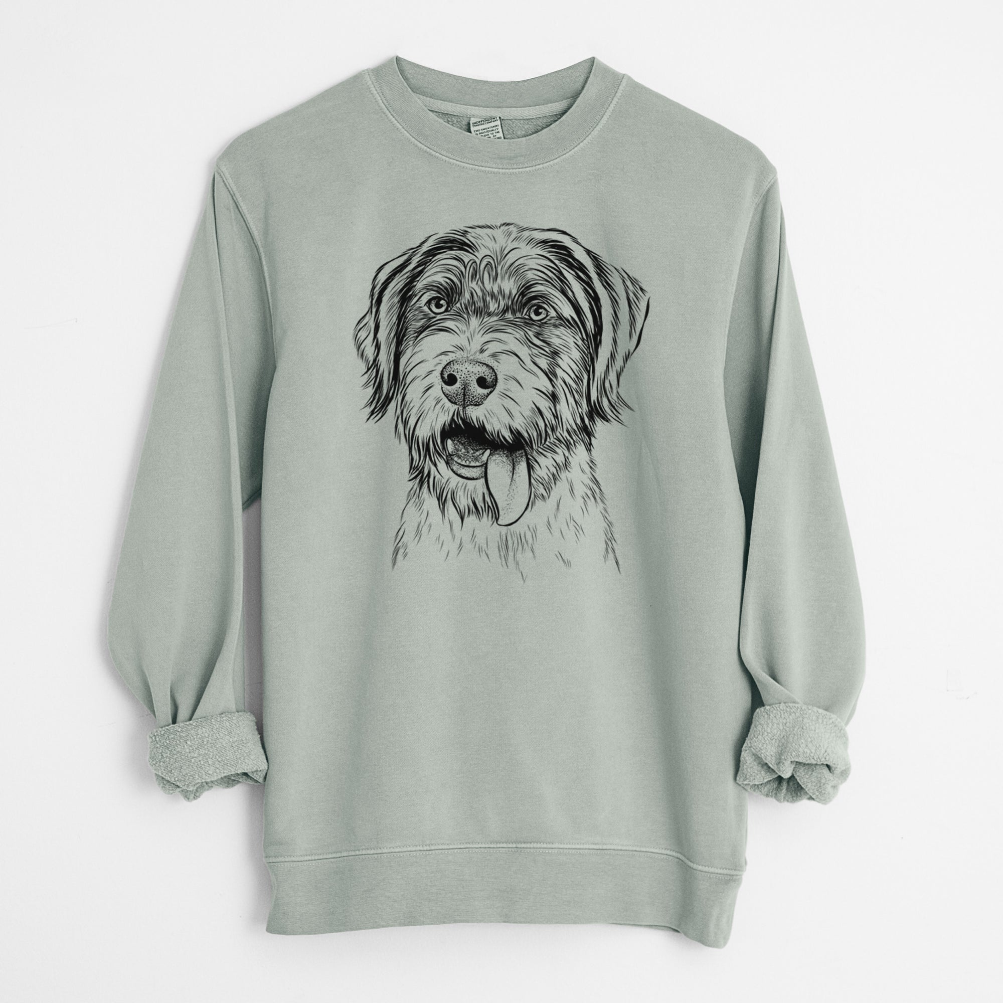 Bare Hazel the German Wirehaired Pointer Mix - Unisex Pigment Dyed Crew Sweatshirt