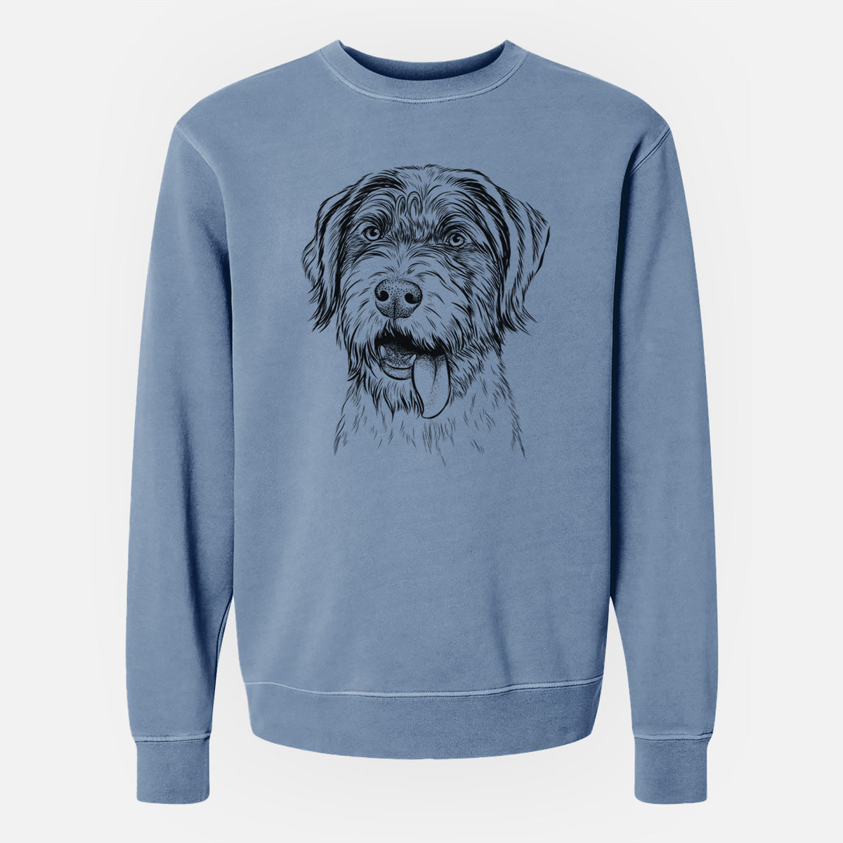 Bare Hazel the German Wirehaired Pointer Mix - Unisex Pigment Dyed Crew Sweatshirt