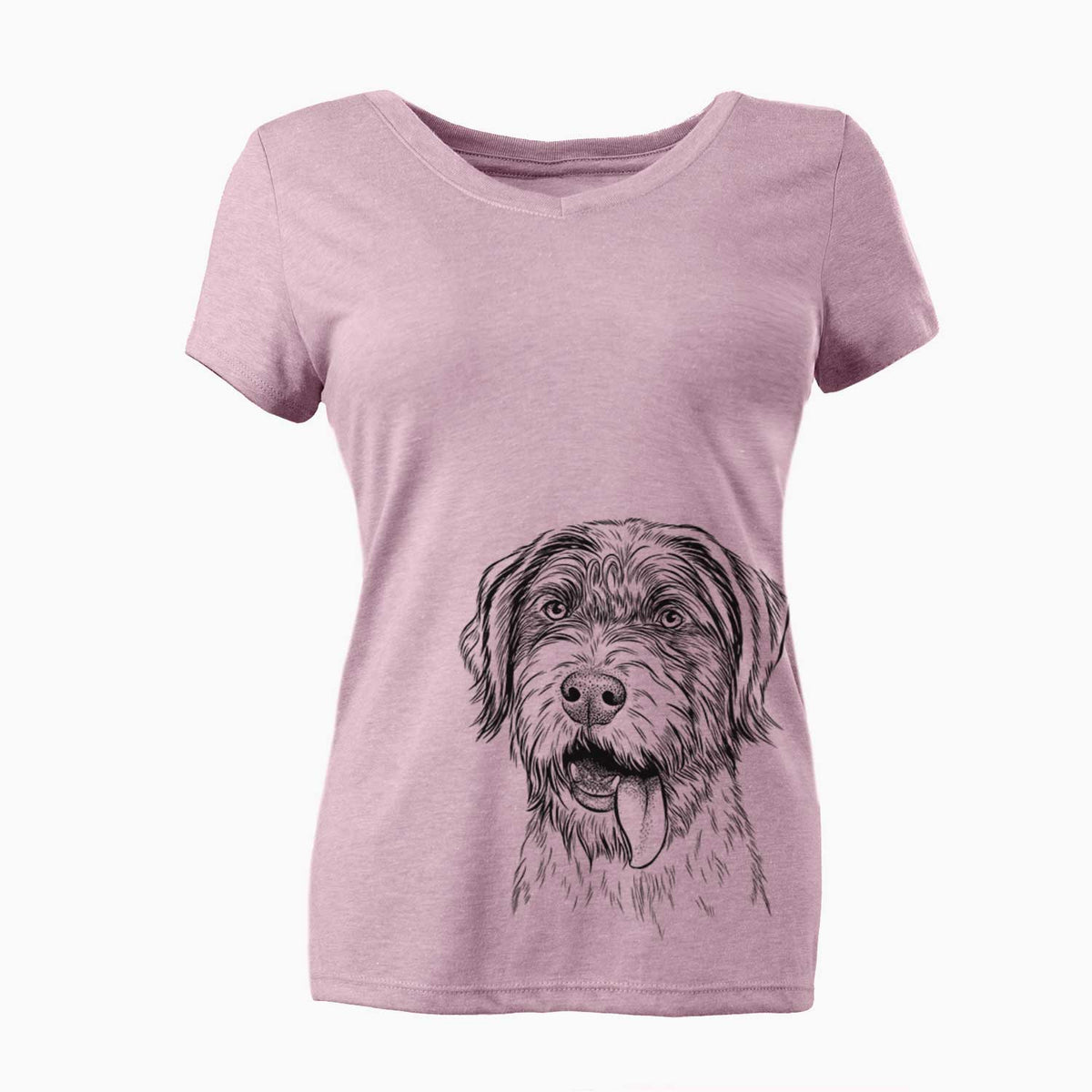 Bare Hazel the German Wirehaired Pointer Mix - Women's V-neck Shirt