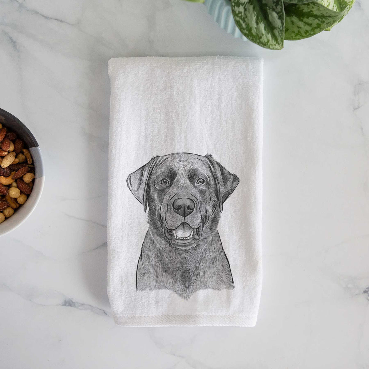 Heath the Black Lab Decorative Hand Towel