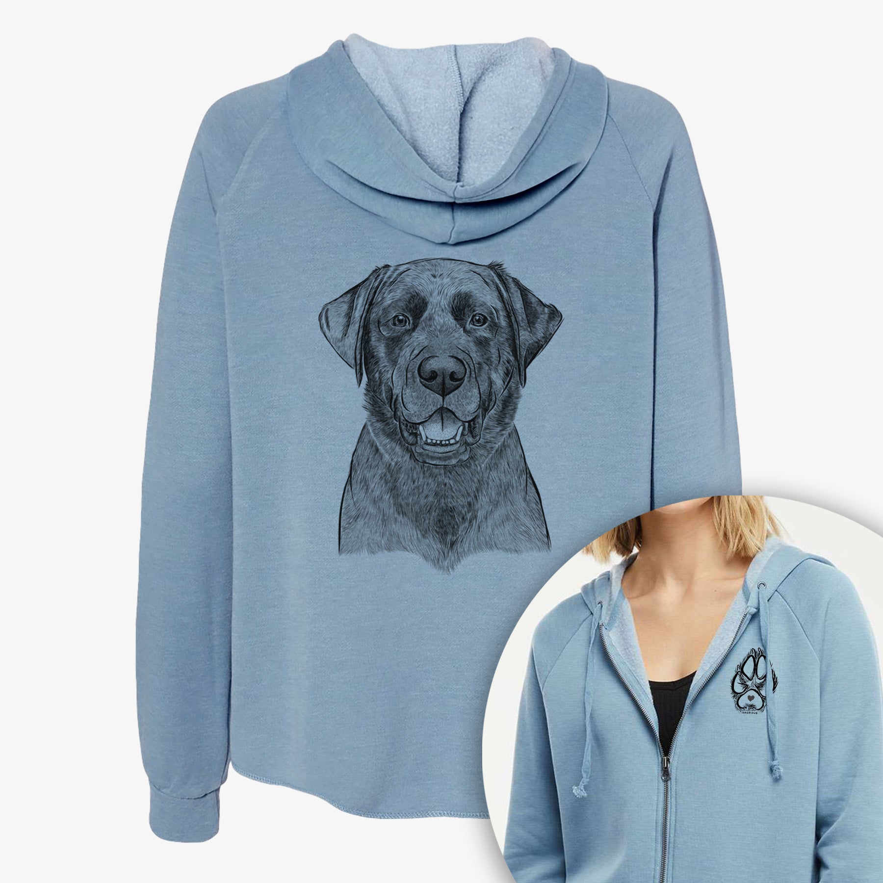 Heath the Black Lab - Women's Cali Wave Zip-Up Sweatshirt