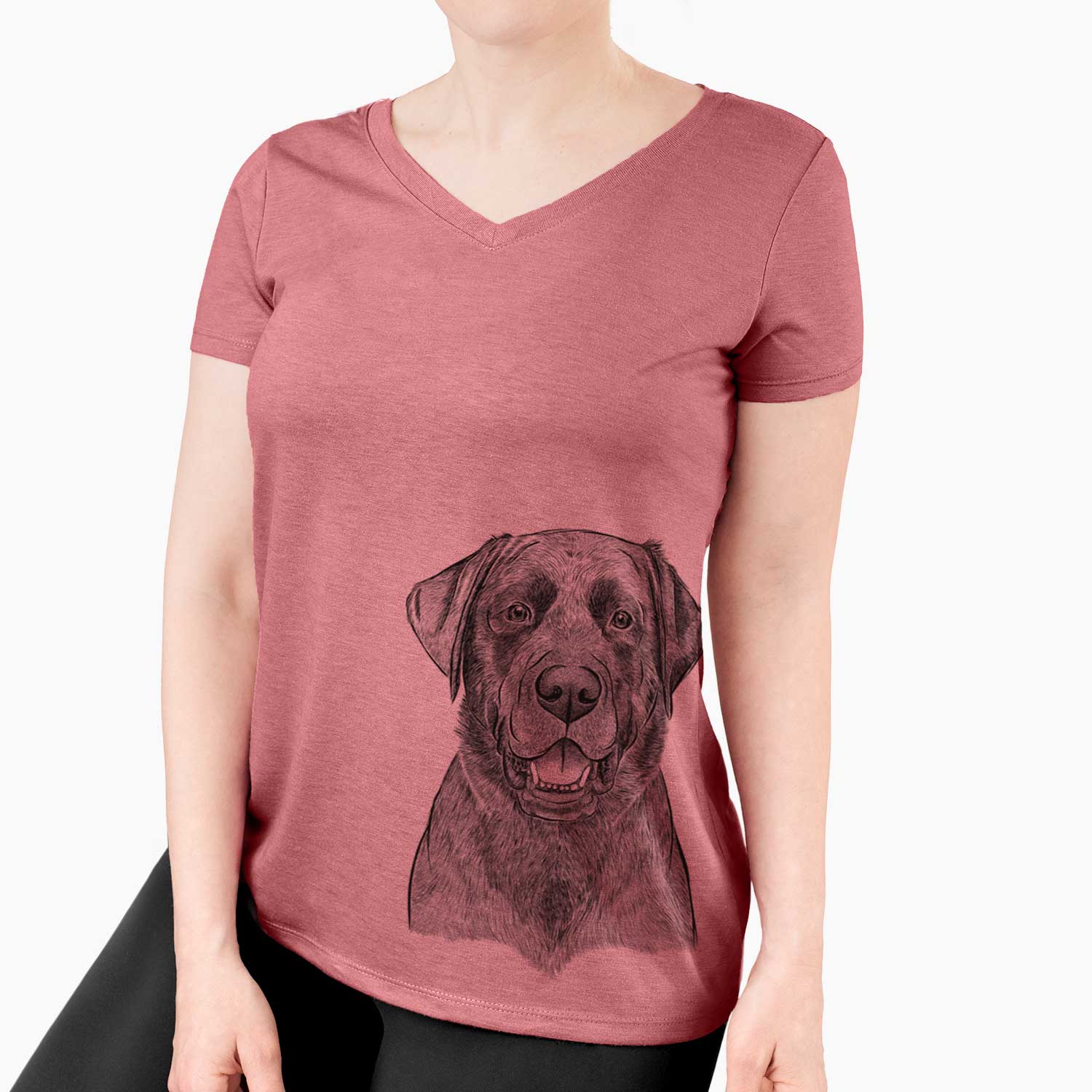 Bare Heath the Black Lab - Women's V-neck Shirt